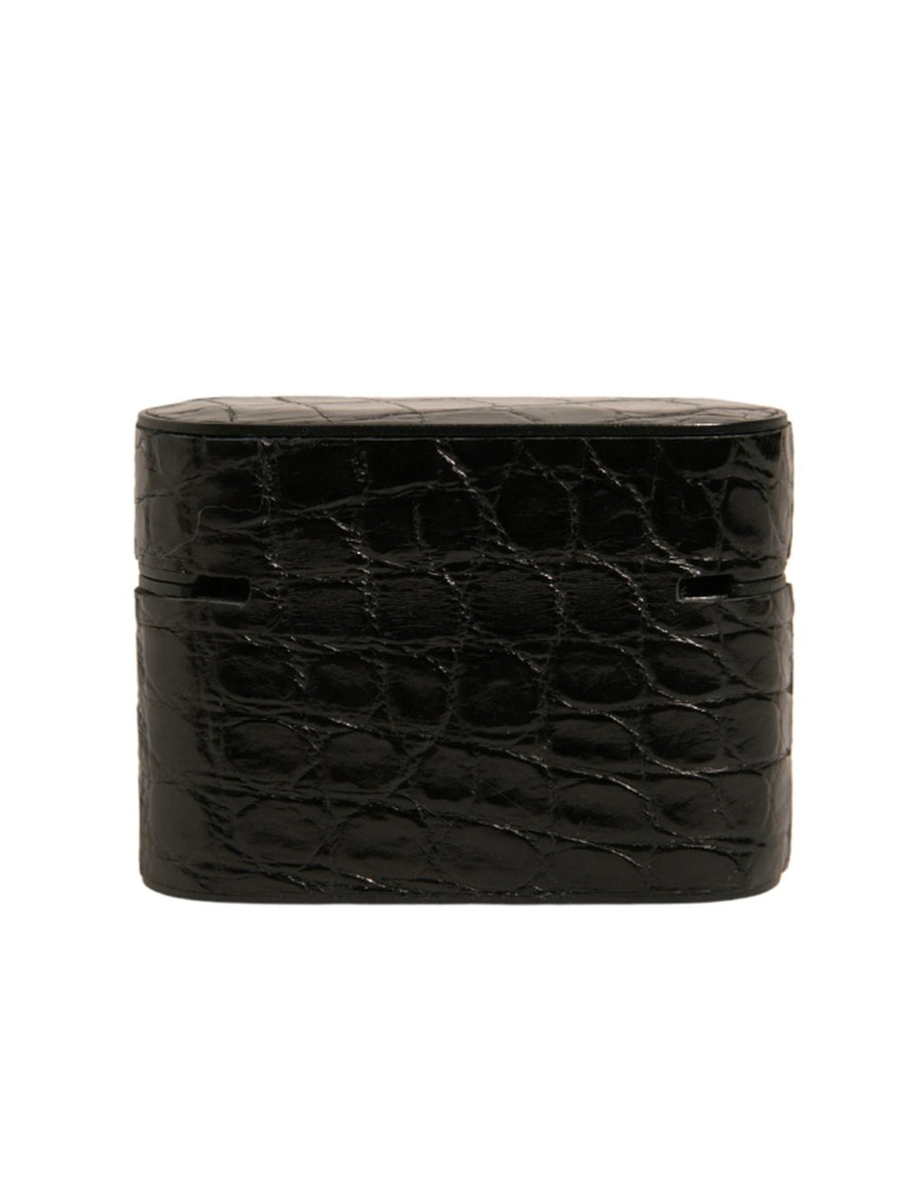Dolce & Gabbana Black Leather Metal Logo Plaque Holder Airpods Case by Dolce & Gabbana