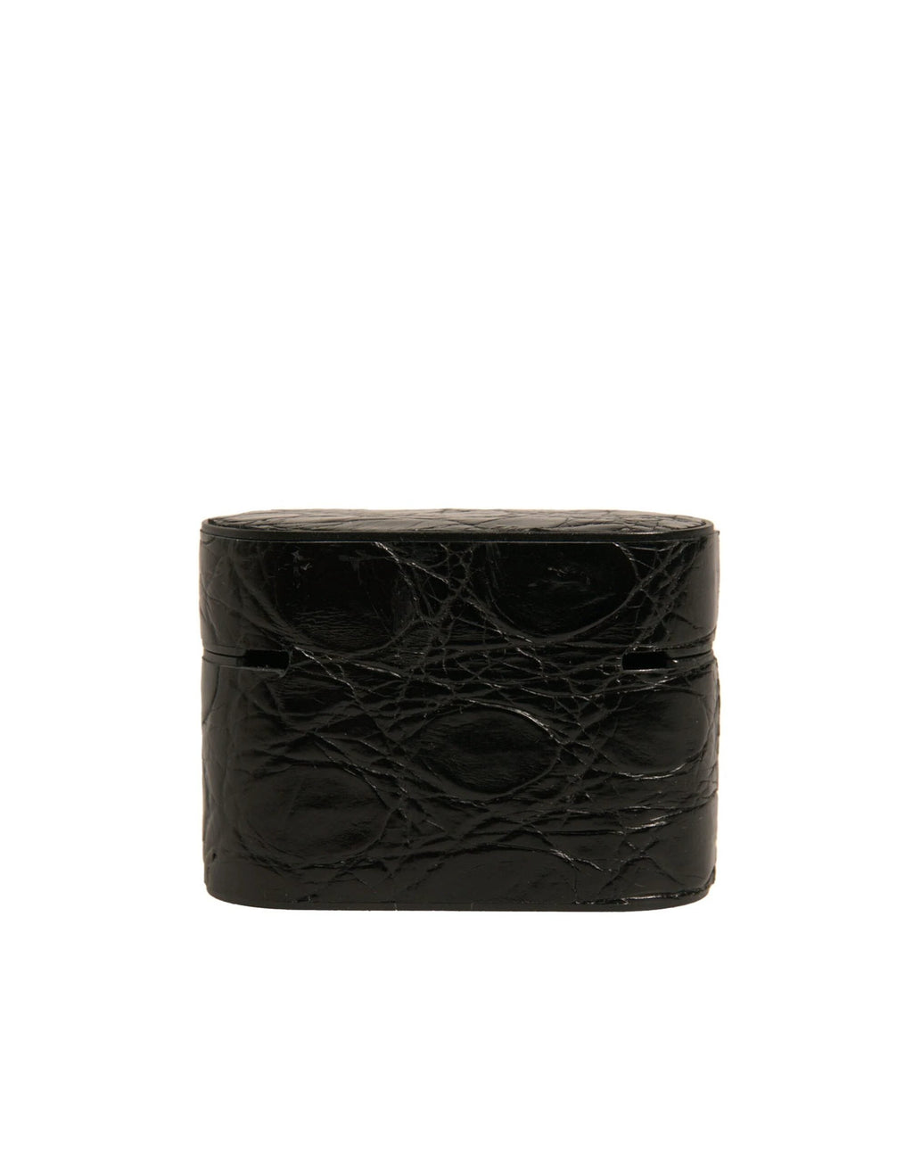 Dolce & Gabbana Black Leather Metal Logo Plaque Holder Airpods Case by Dolce & Gabbana