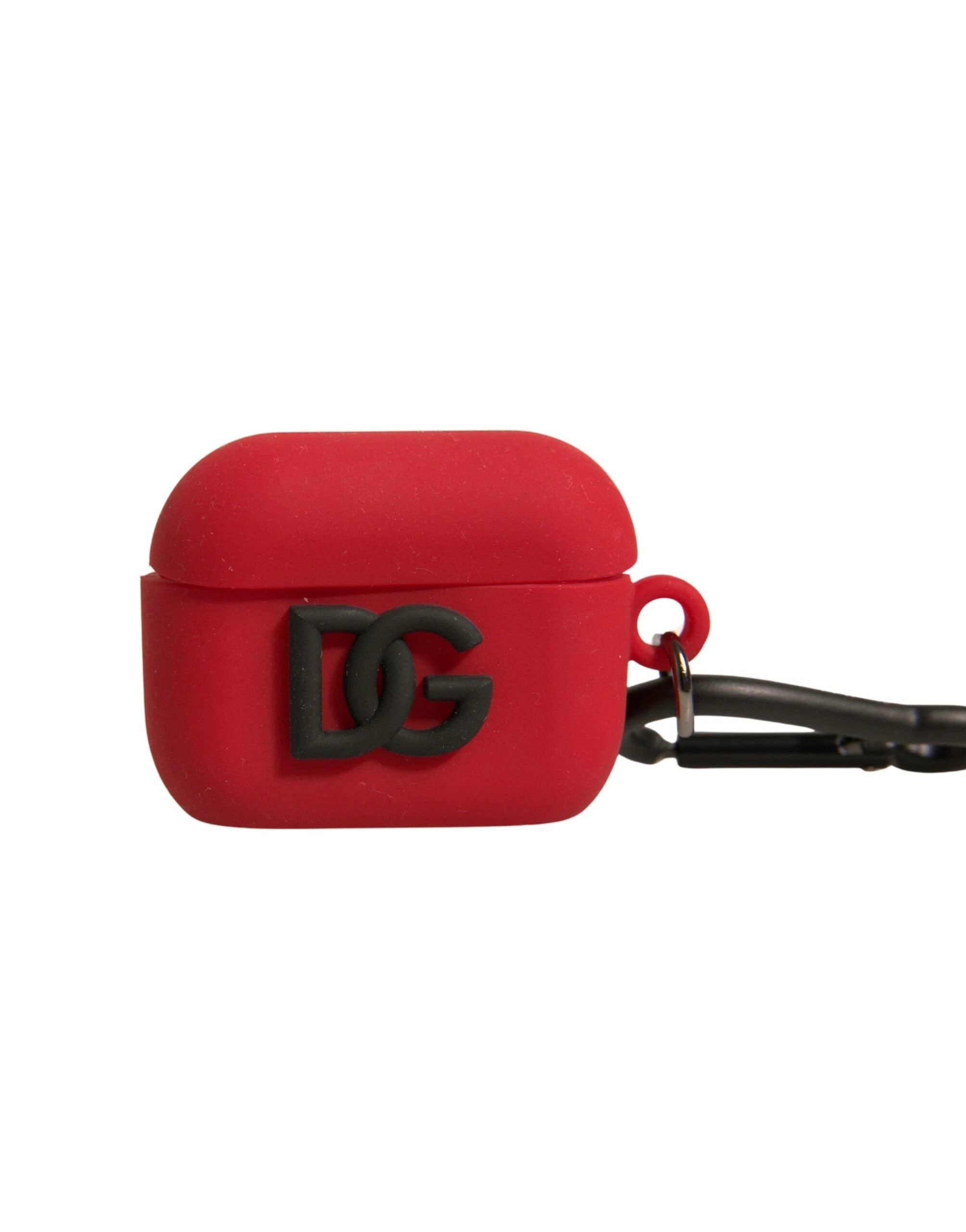 Dolce & Gabbana Red Silicone Rubber Logo Embossed Airpods Case by Dolce & Gabbana