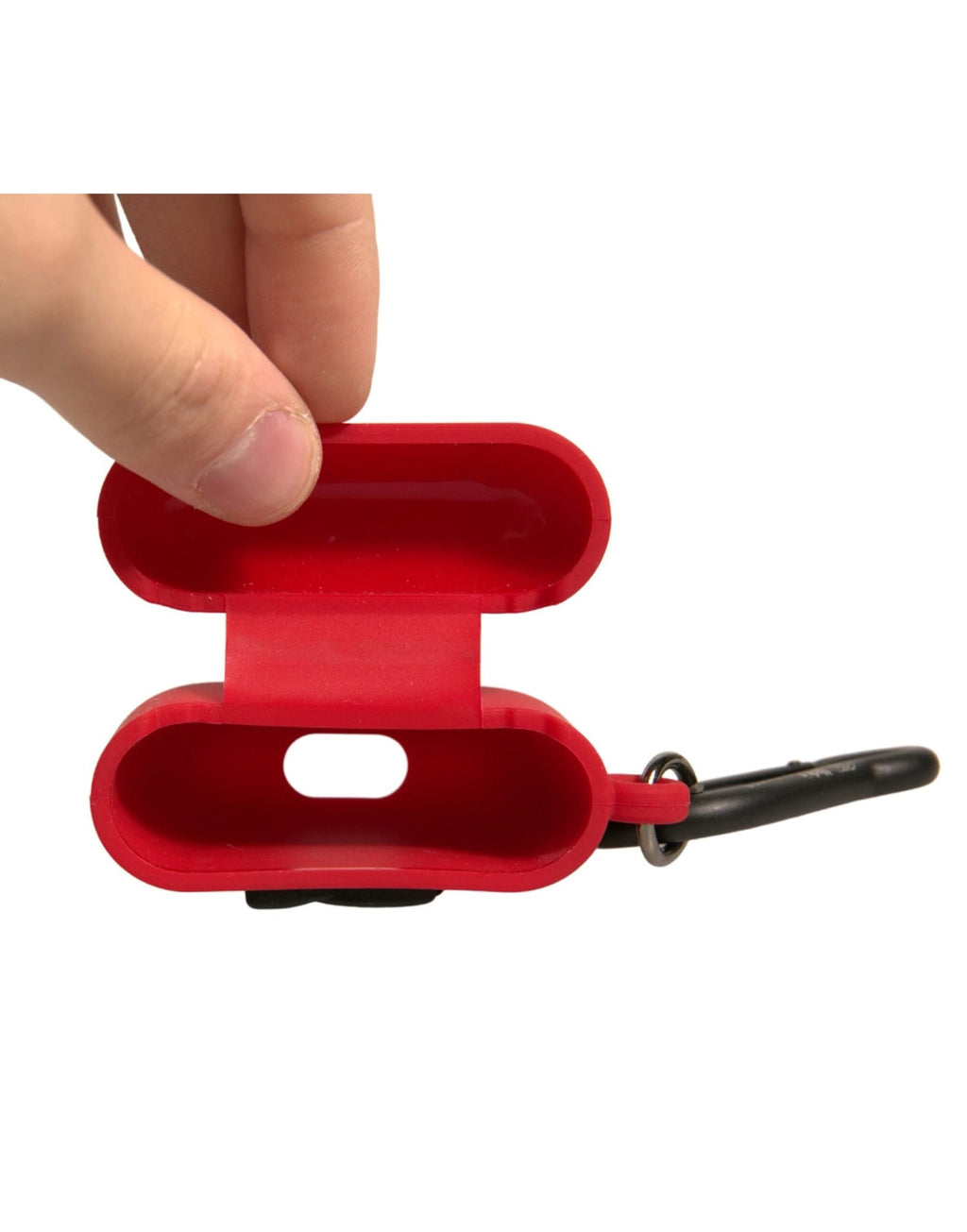 Dolce & Gabbana Red Silicone Rubber Logo Embossed Airpods Case by Dolce & Gabbana