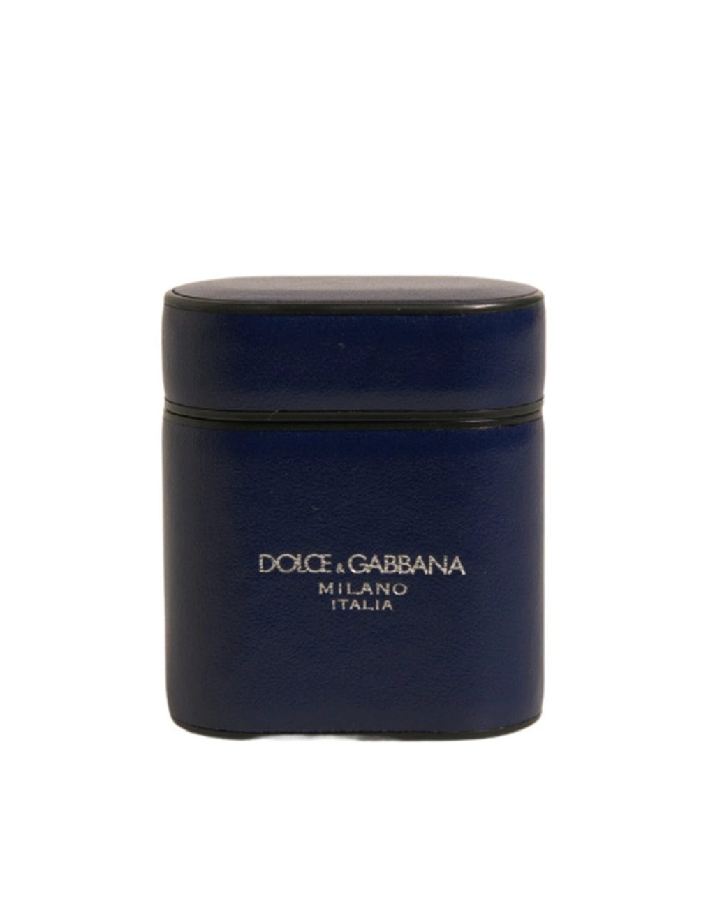 Dolce & Gabbana Blue Leather Logo Print Flip Holder Airpods Case by Dolce & Gabbana