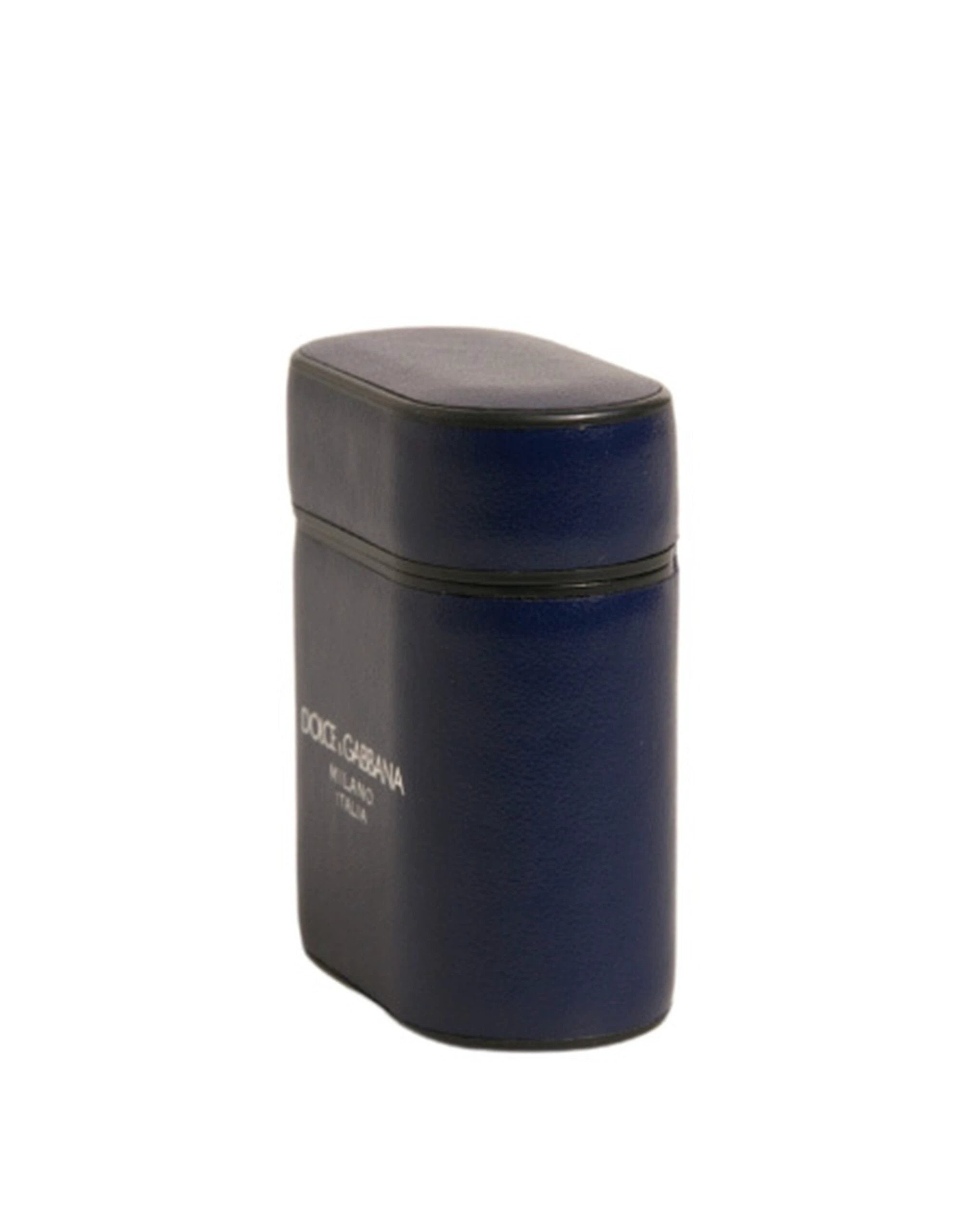 Dolce & Gabbana Blue Leather Logo Print Flip Holder Airpods Case by Dolce & Gabbana
