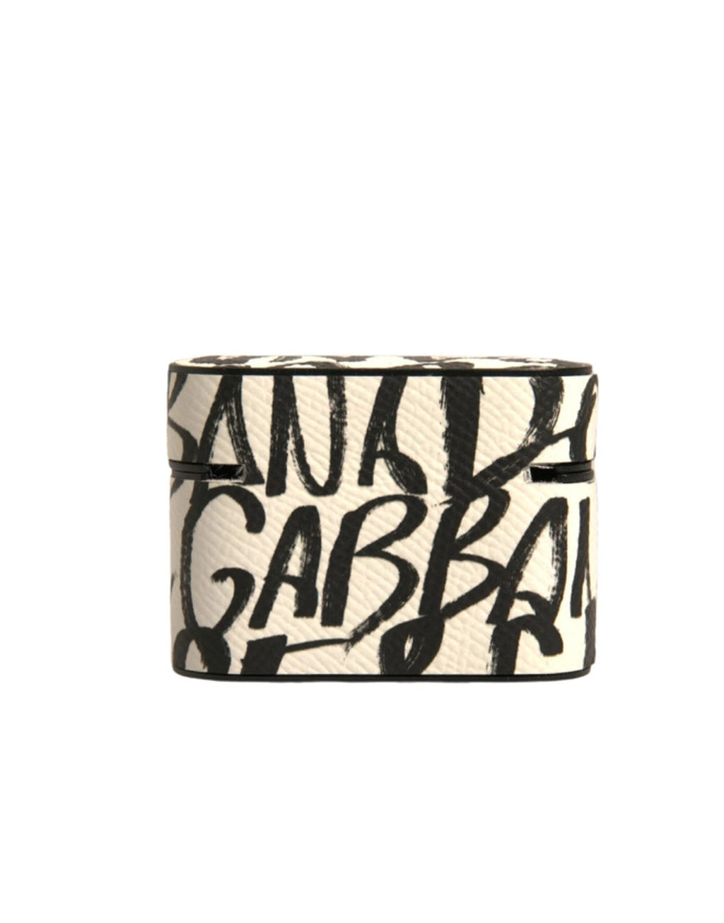 Dolce & Gabbana Black White Leather Scribble Embossed Logo Airpods Case by Dolce & Gabbana