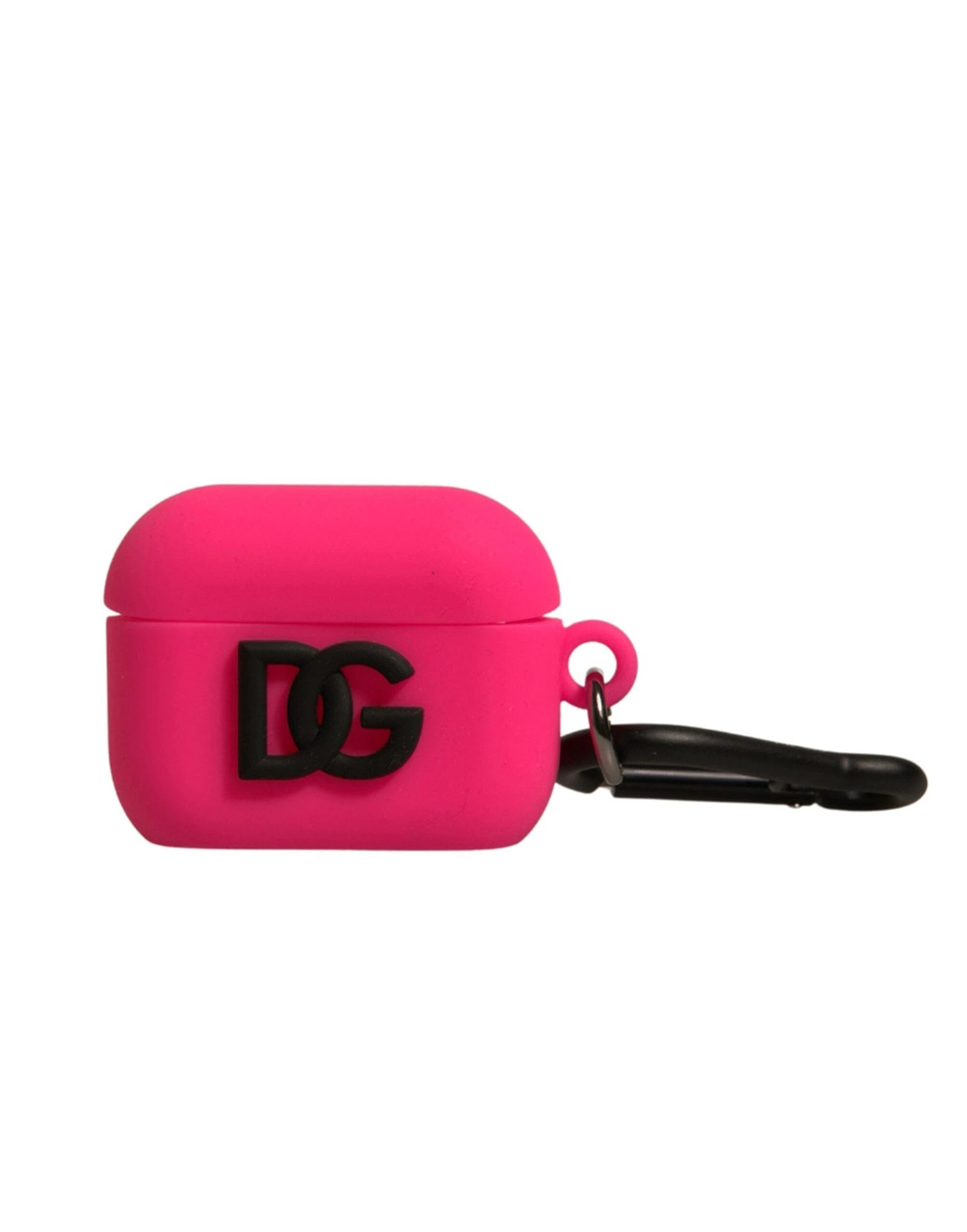 Dolce & Gabbana Pink Silicone Rubber Logo Embossed Airpods Case by Dolce & Gabbana