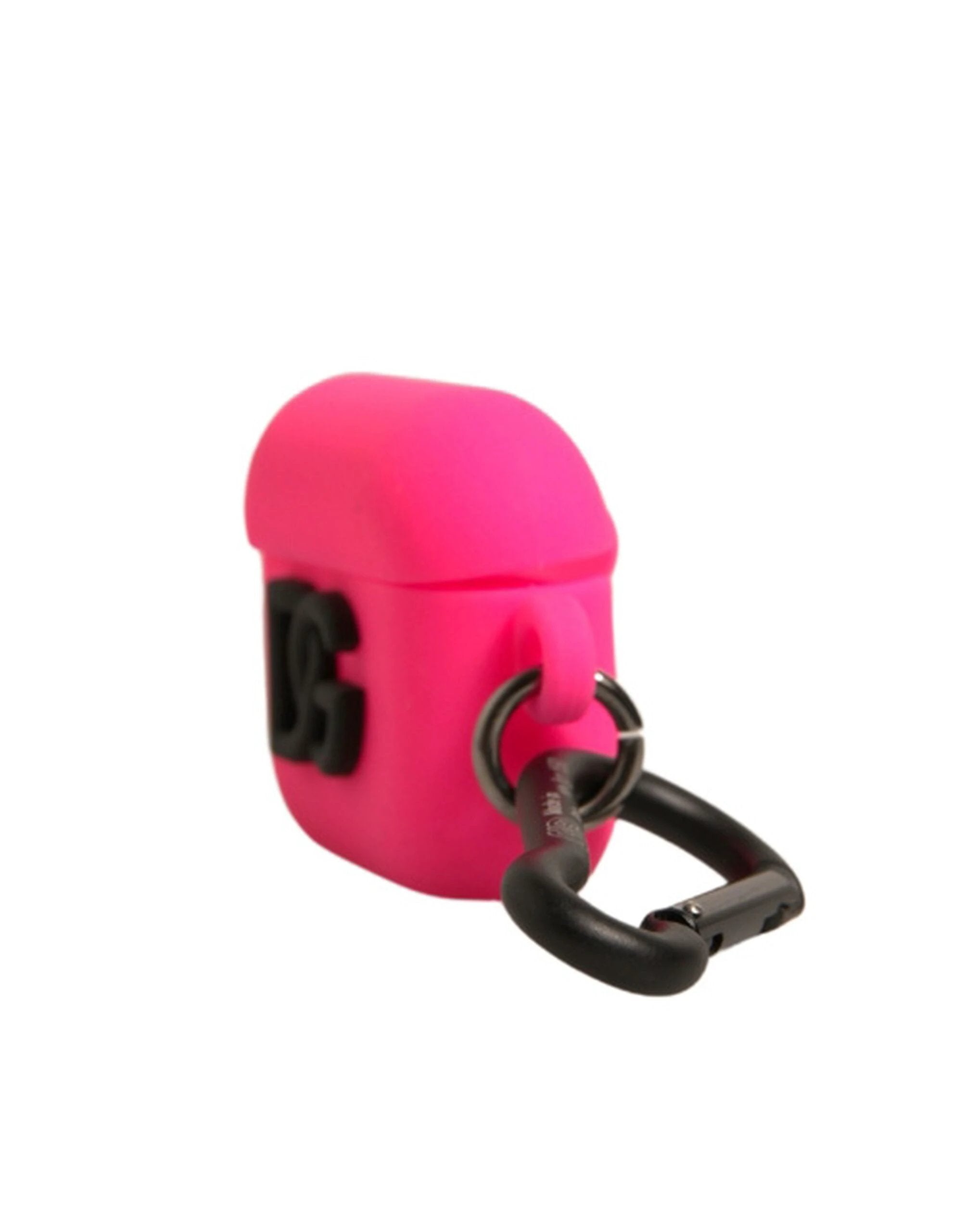 Dolce & Gabbana Pink Silicone Rubber Logo Embossed Airpods Case by Dolce & Gabbana
