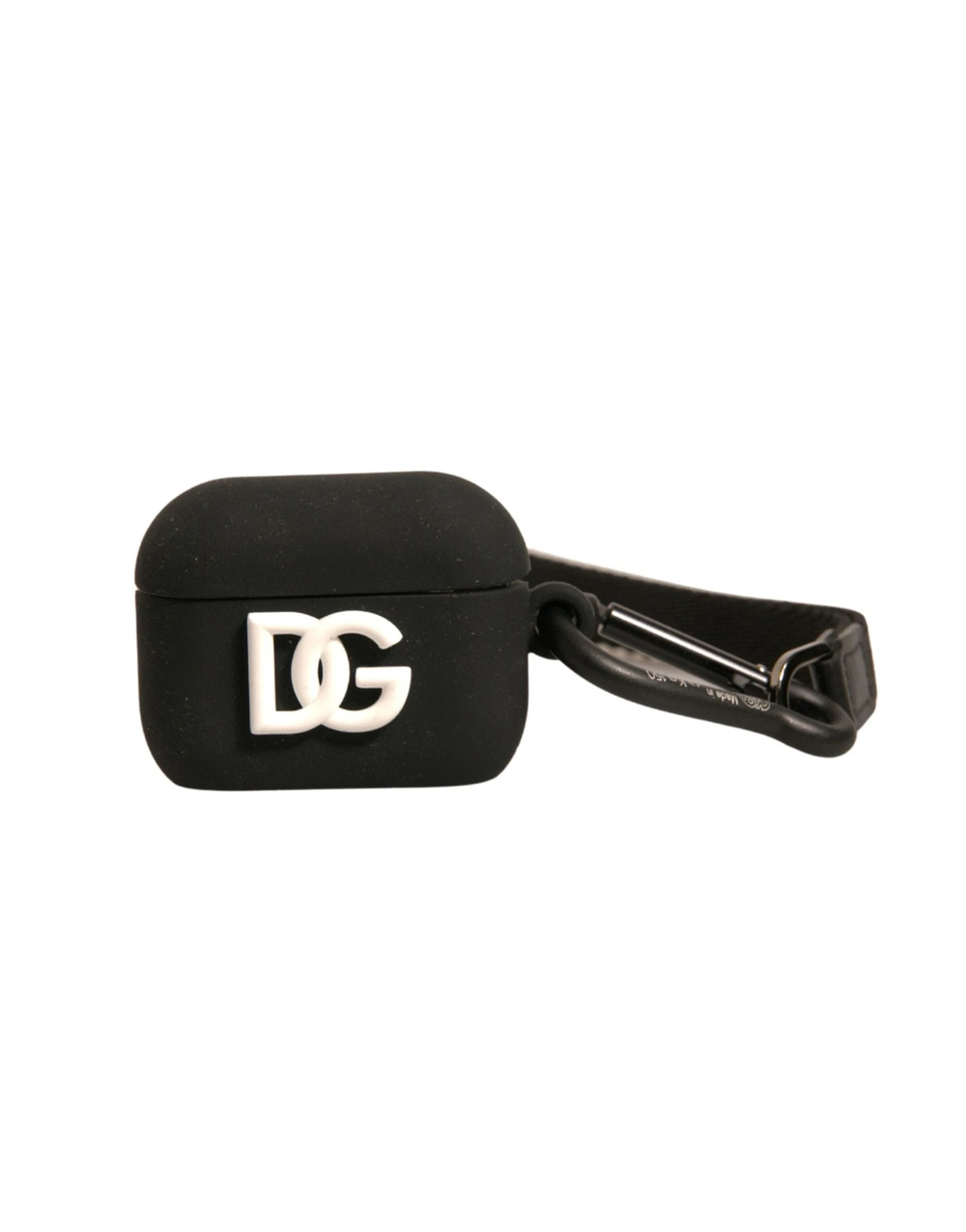 Dolce & Gabbana Black Silicone Rubber Logo Embossed Airpods Case by Dolce & Gabbana