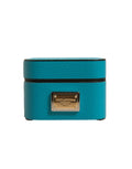 Dolce & Gabbana Green Leather Metal Logo Plaque Holder Airpods Case by Dolce & Gabbana