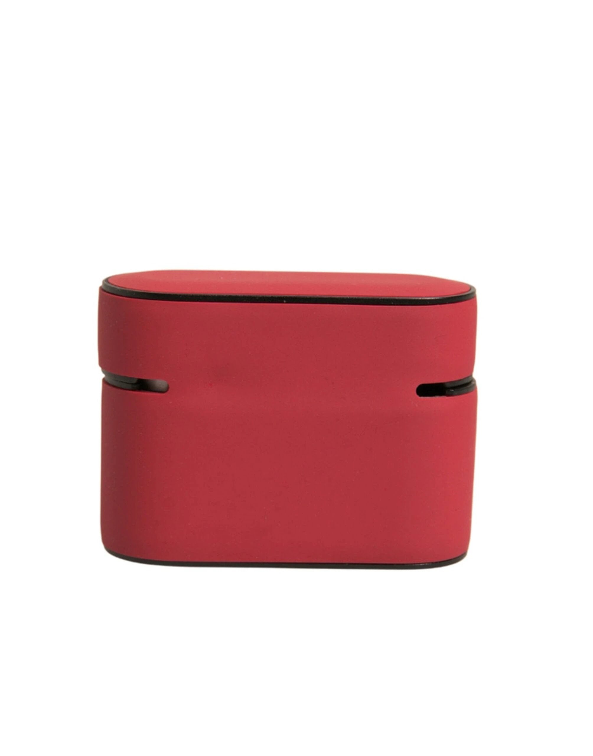 Dolce & Gabbana Red PVC Embossed Logo Plaque Holder Airpods Case by Dolce & Gabbana