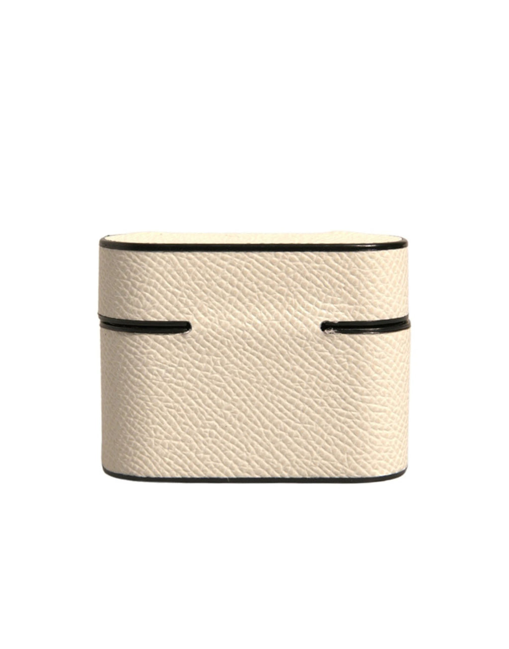 Dolce & Gabbana White Leather Metal Logo Plaque Holder Airpods Case by Dolce & Gabbana