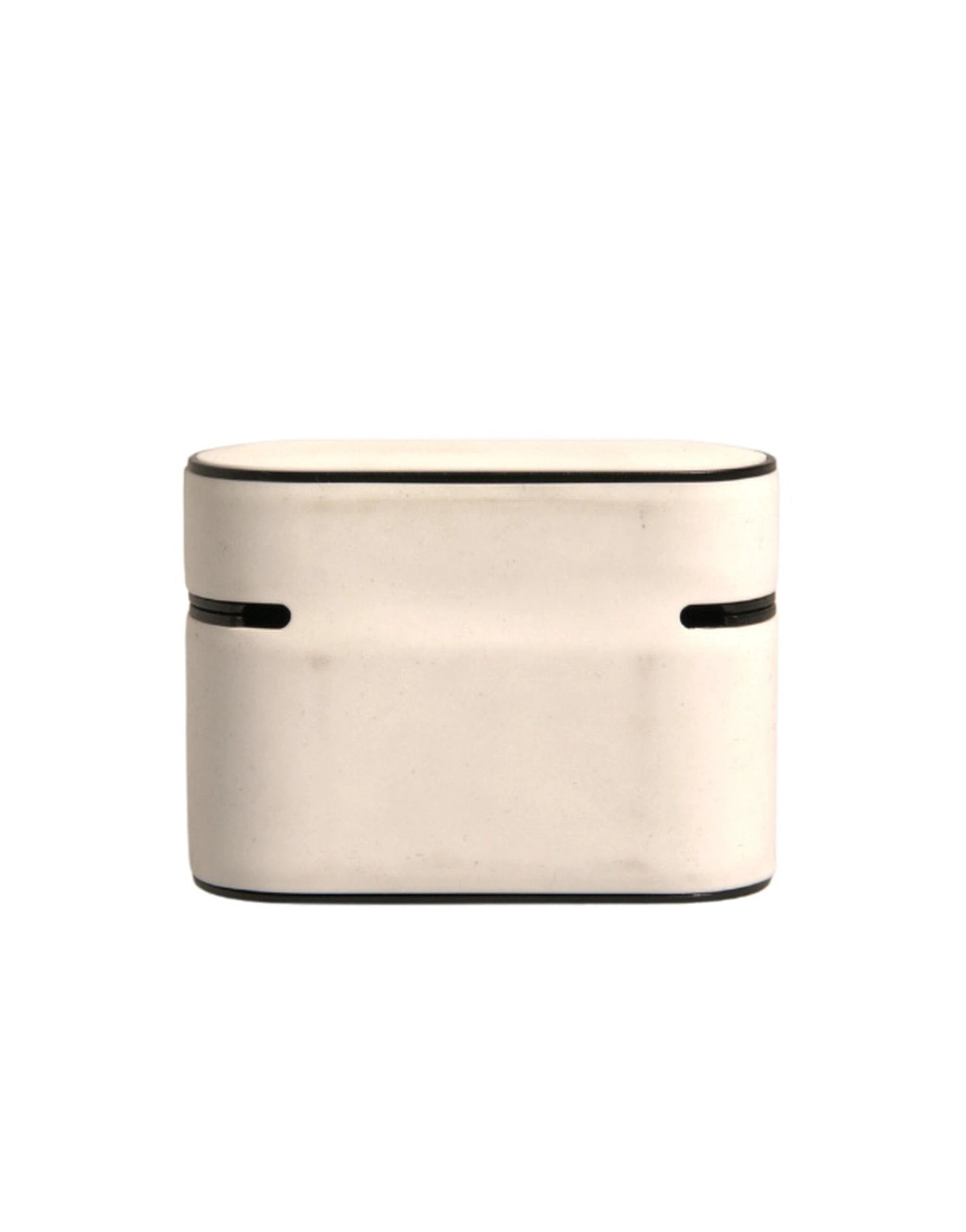 Dolce & Gabbana White PVC Embossed Logo Plaque Holder Airpods Case by Dolce & Gabbana
