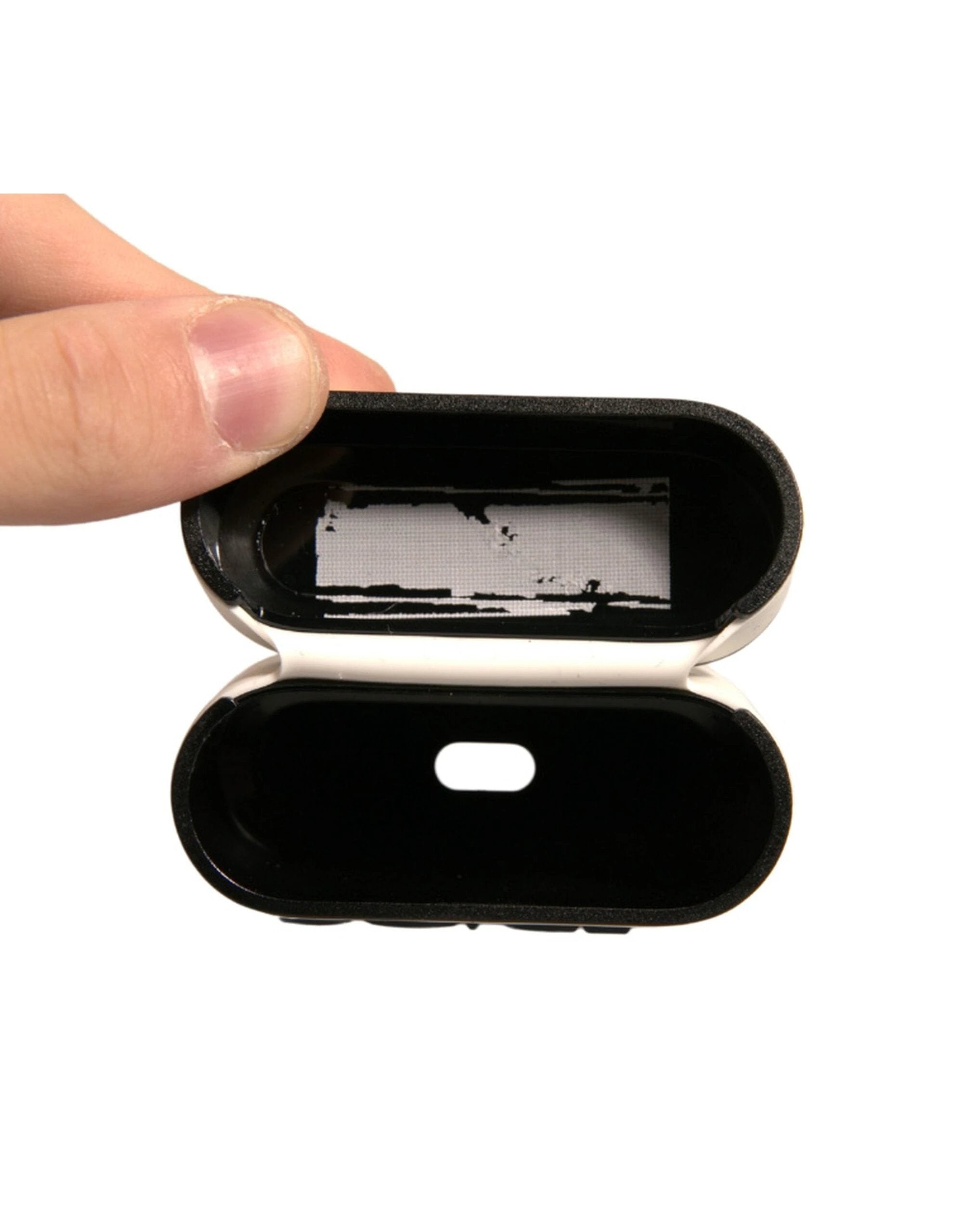 Dolce & Gabbana White PVC Embossed Logo Plaque Holder Airpods Case by Dolce & Gabbana