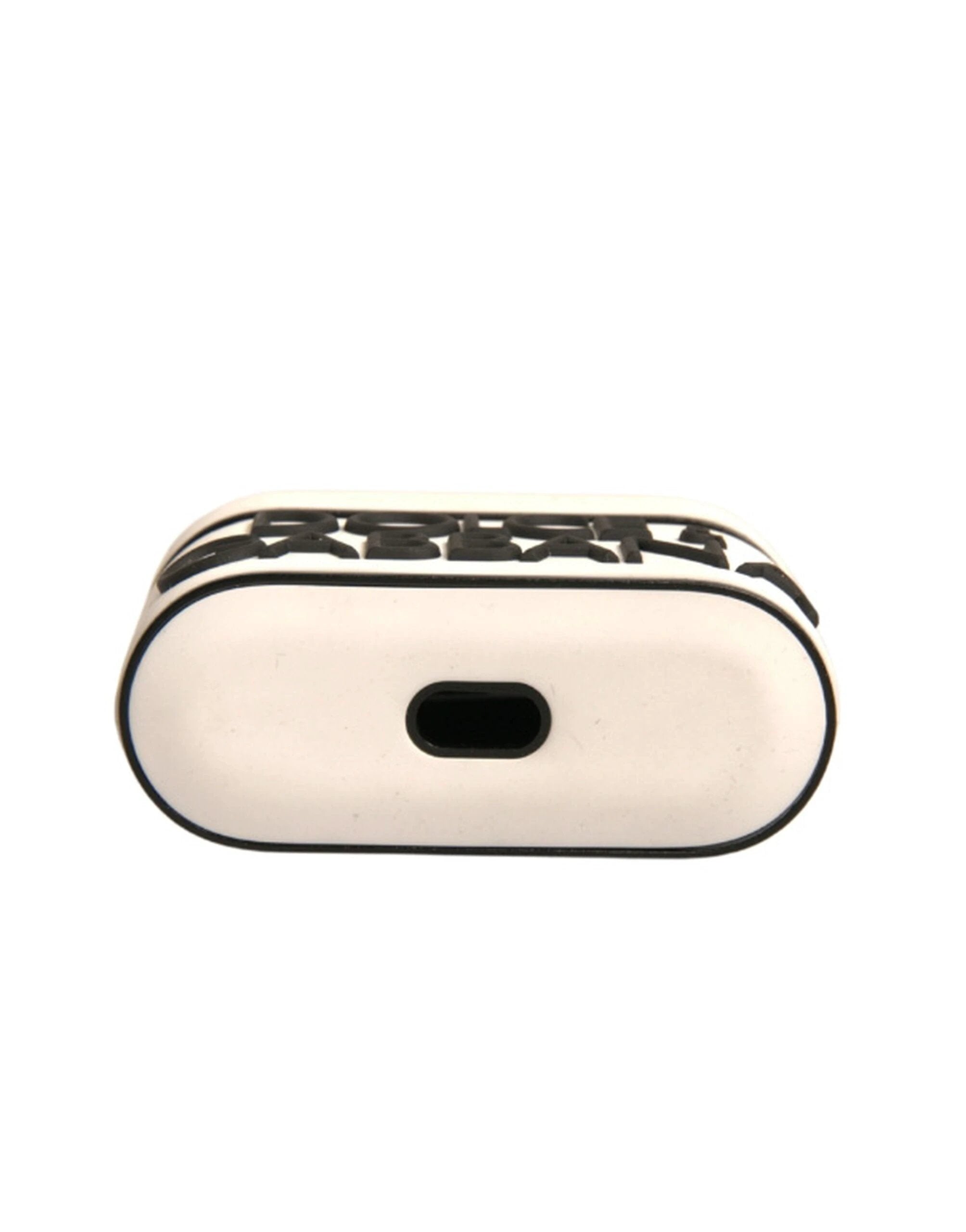 Dolce & Gabbana White PVC Embossed Logo Plaque Holder Airpods Case by Dolce & Gabbana