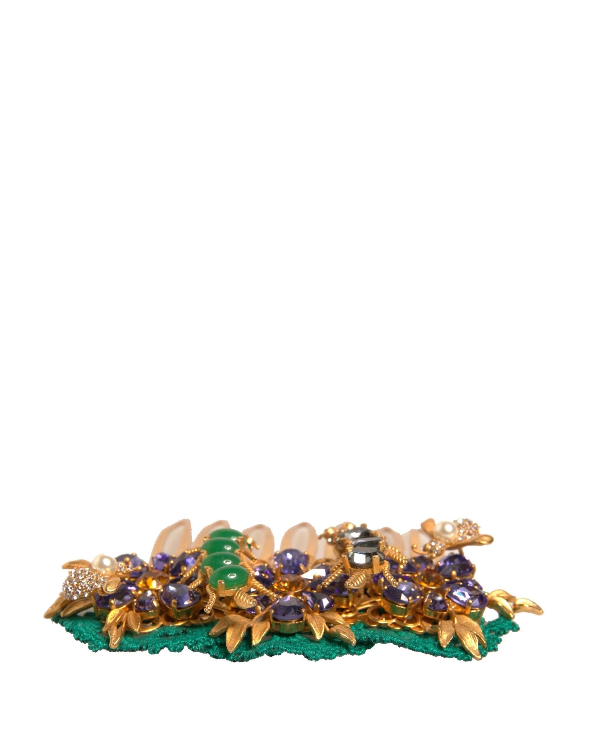 Dolce & Gabbana Gold Brass Crystals Hair Stick Comb by Dolce & Gabbana