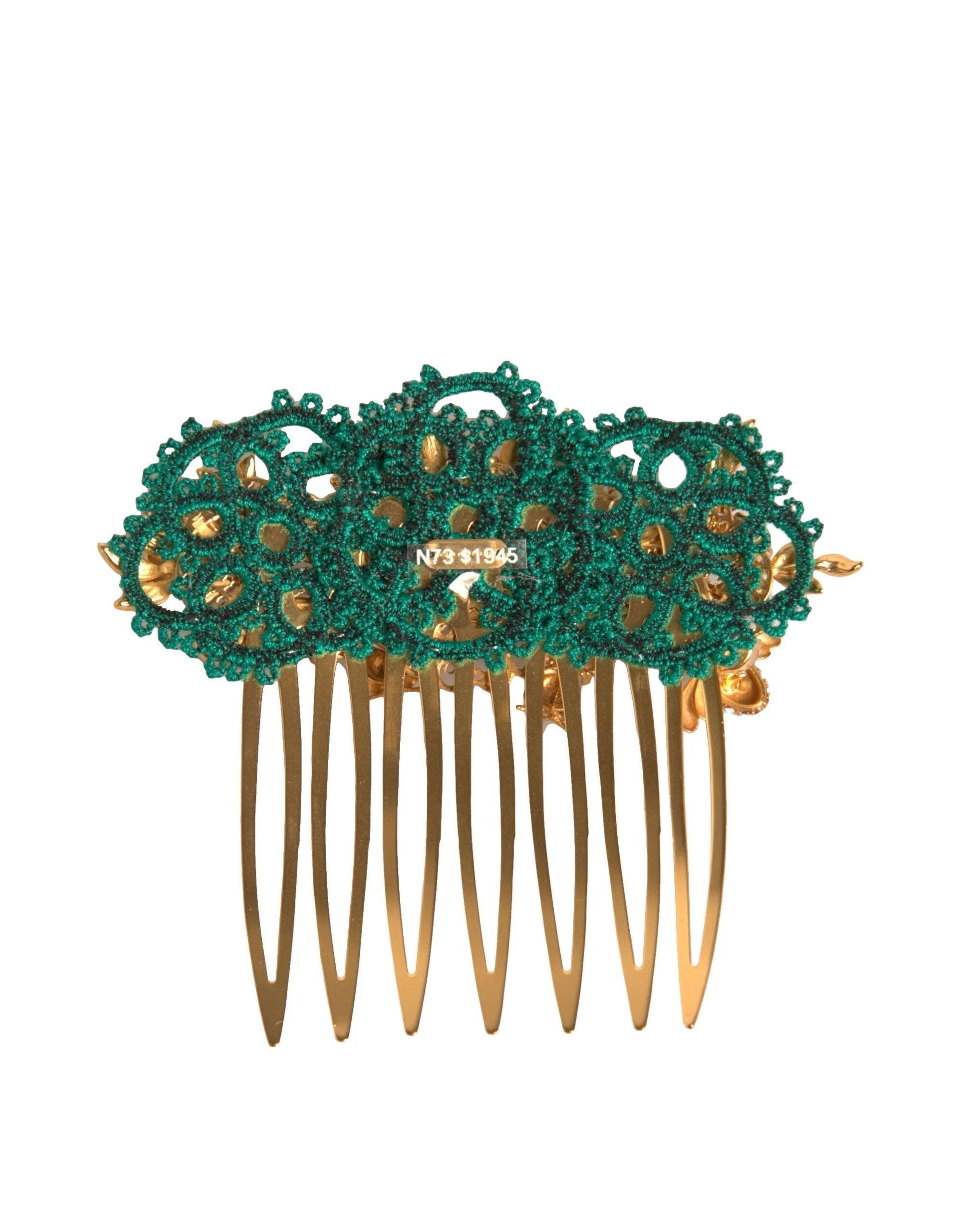 Dolce & Gabbana Gold Brass Crystals Hair Stick Comb by Dolce & Gabbana
