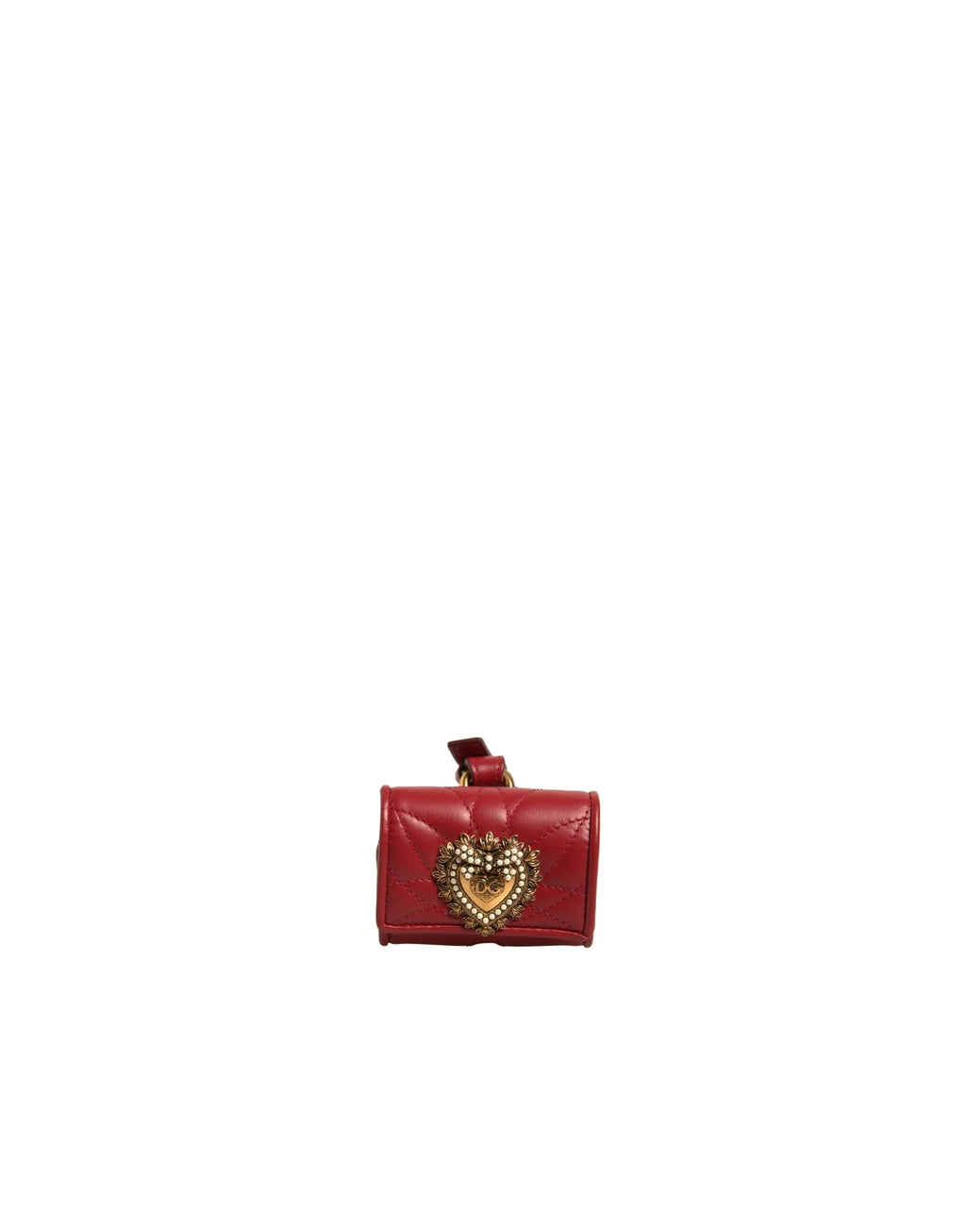 Dolce & Gabbana Black Leather Devotion Heart Strap Airpod Case by Dolce & Gabbana