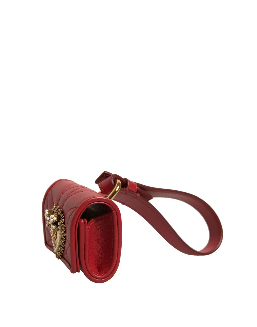 Dolce & Gabbana Black Leather Devotion Heart Strap Airpod Case by Dolce & Gabbana