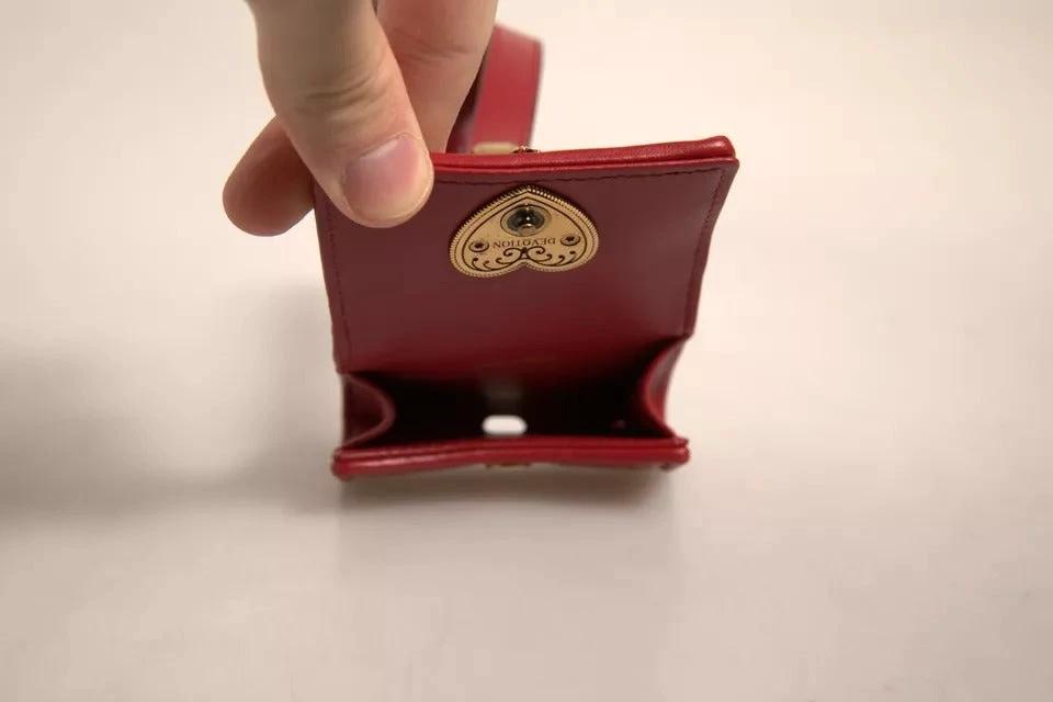 Dolce & Gabbana Black Leather Devotion Heart Strap Airpod Case by Dolce & Gabbana