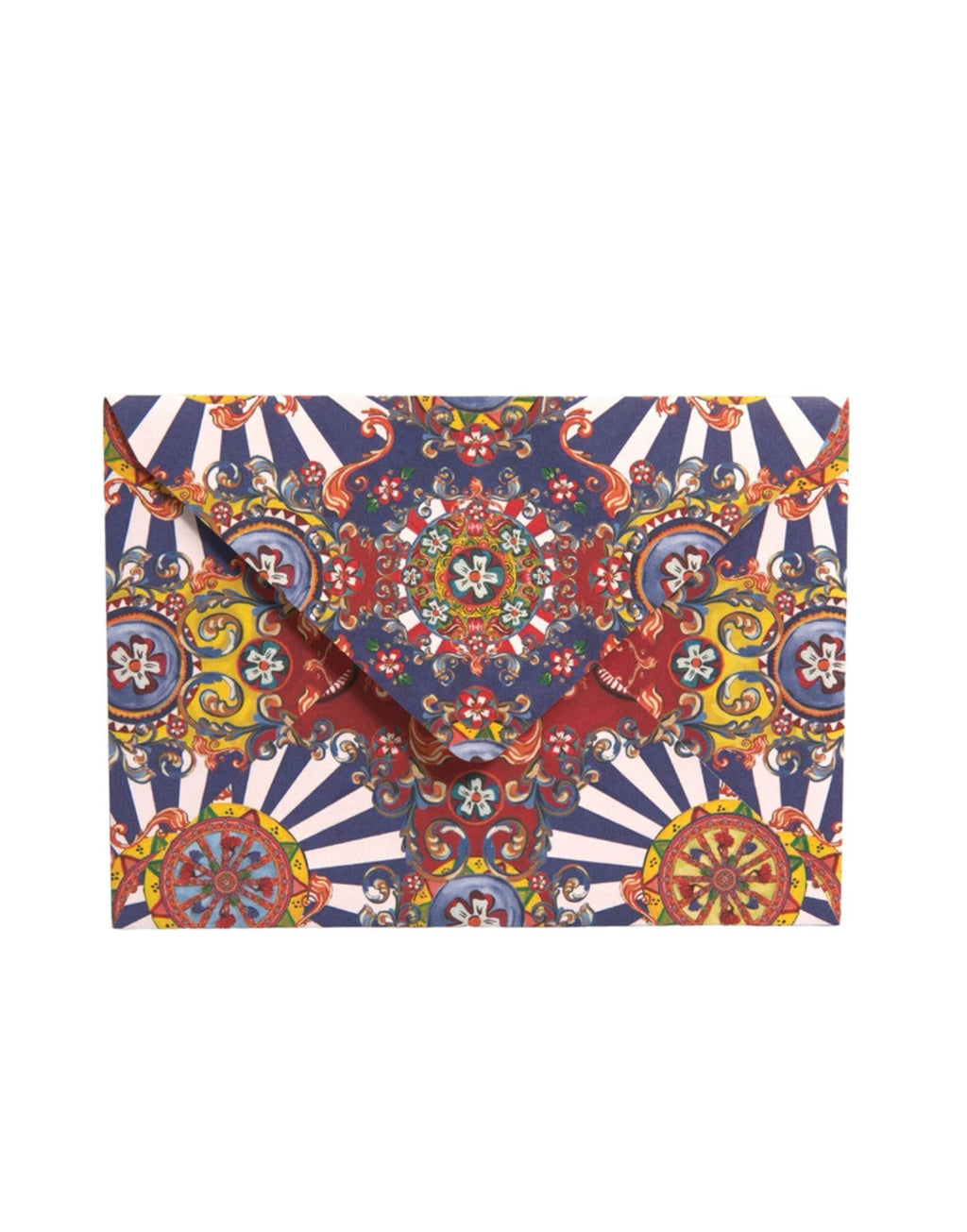 Dolce & Gabbana Multicolor Carretto Siciliano Envelope Post Card Holder by Dolce & Gabbana