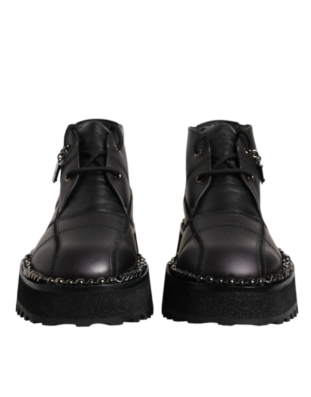 Dolce & Gabbana Black Leather Lace Up Ankle Boots Shoes by Dolce & Gabbana