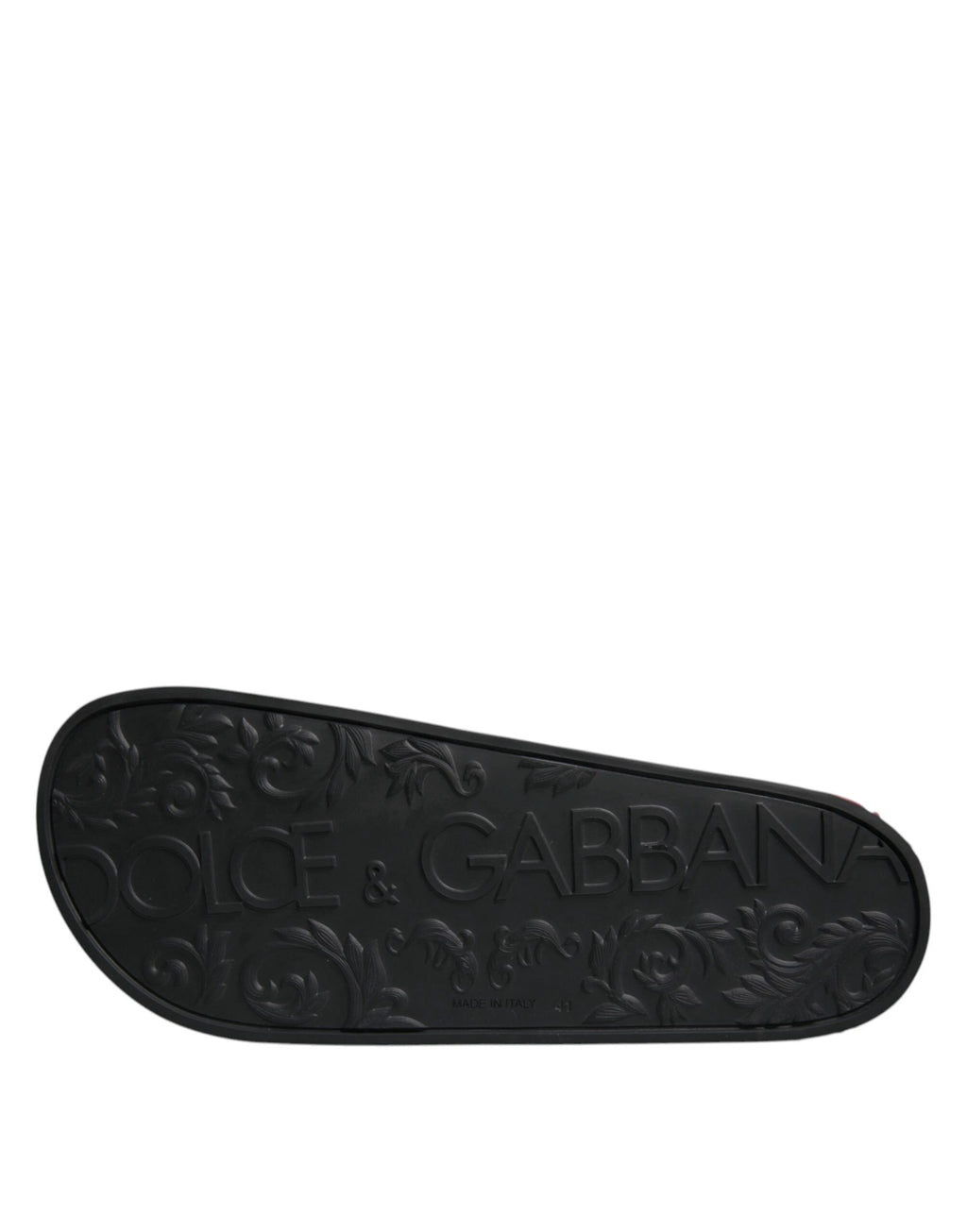 Dolce & Gabbana Black Leather Slides Sandals Beachwear Shoes by Dolce & Gabbana