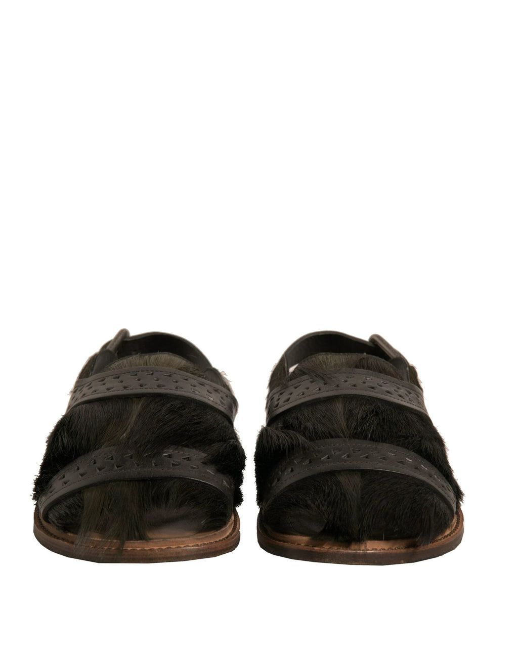 Dolce & Gabbana Green Gazelle Hair Leather Flats Sandals Shoes by Dolce & Gabbana