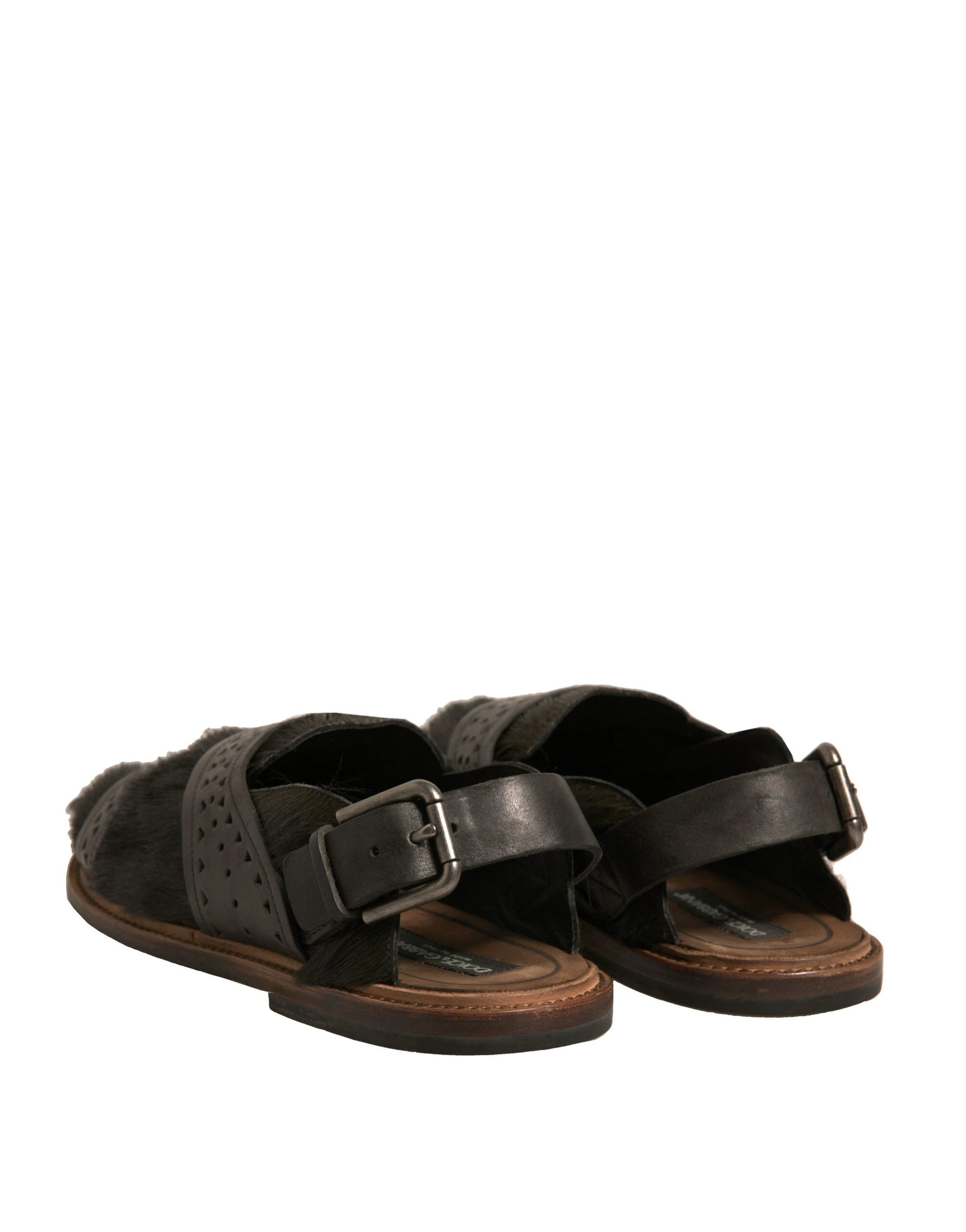 Dolce & Gabbana Green Gazelle Hair Leather Flats Sandals Shoes by Dolce & Gabbana