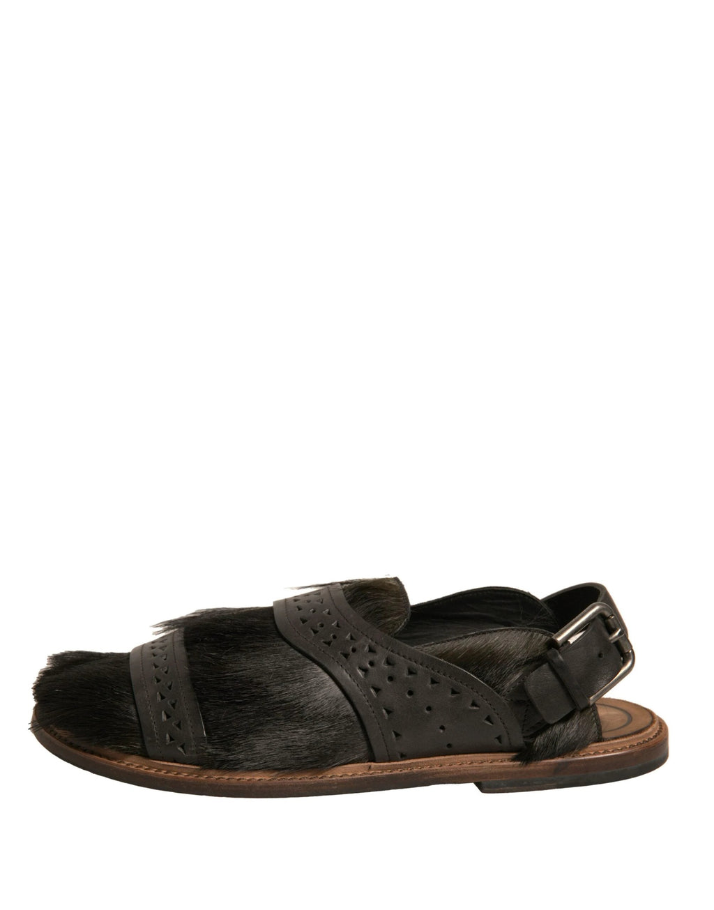 Dolce & Gabbana Green Gazelle Hair Leather Flats Sandals Shoes by Dolce & Gabbana