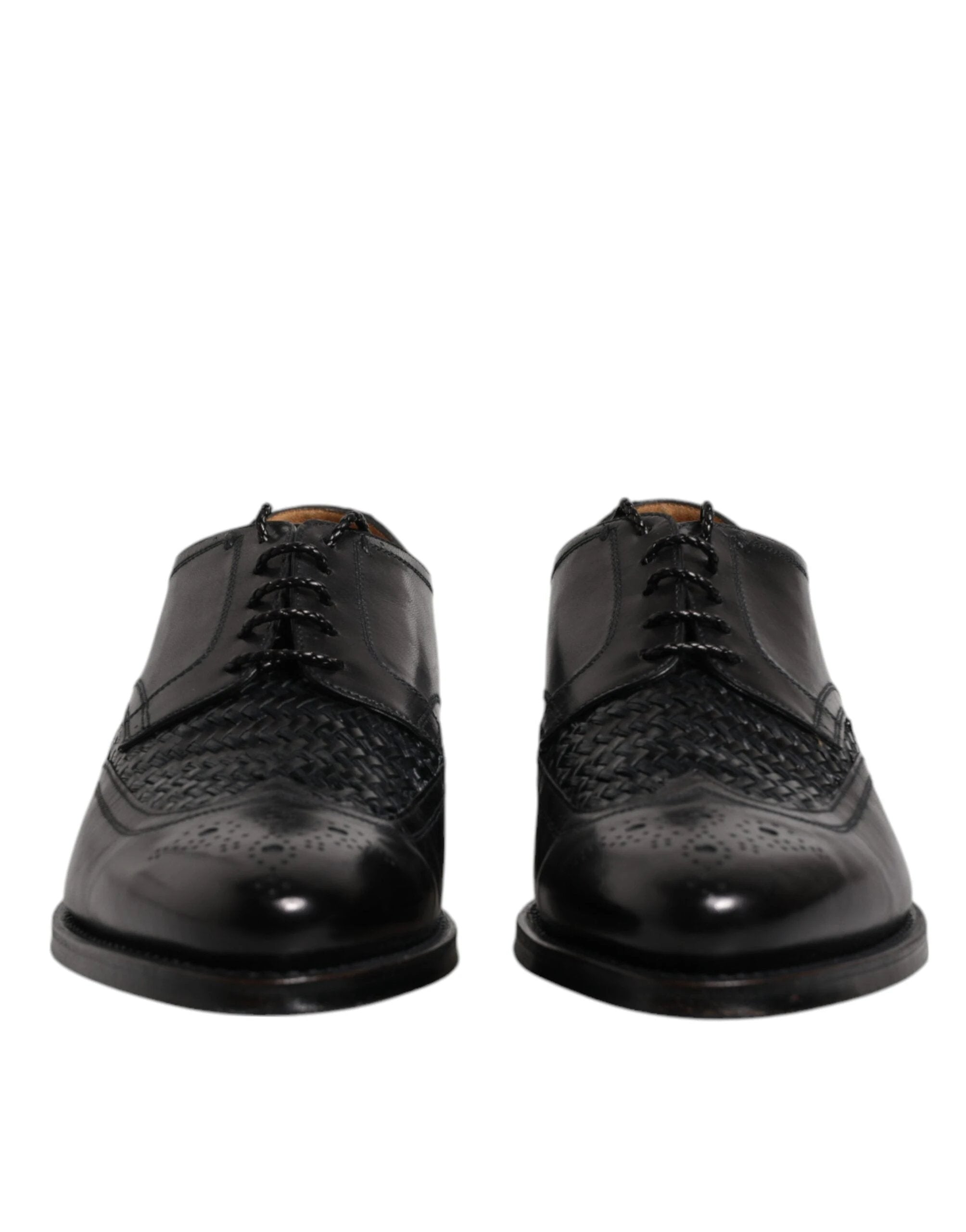 Dolce & Gabbana Black Leather Derby Wingtip Lace Up Formal Dress Shoes by Dolce & Gabbana