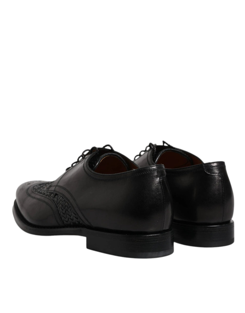 Dolce & Gabbana Black Leather Derby Wingtip Lace Up Formal Dress Shoes by Dolce & Gabbana