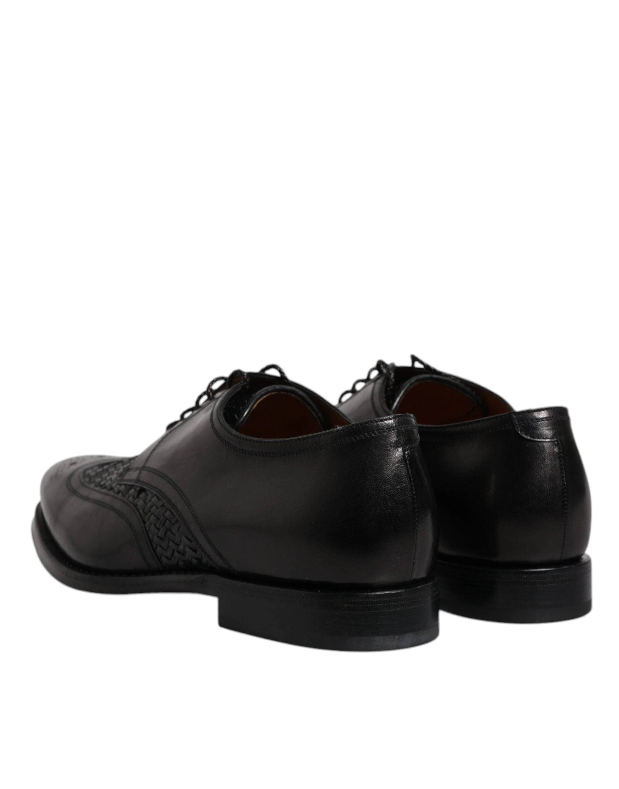 Dolce & Gabbana Black Leather Derby Wingtip Lace Up Formal Dress Shoes by Dolce & Gabbana