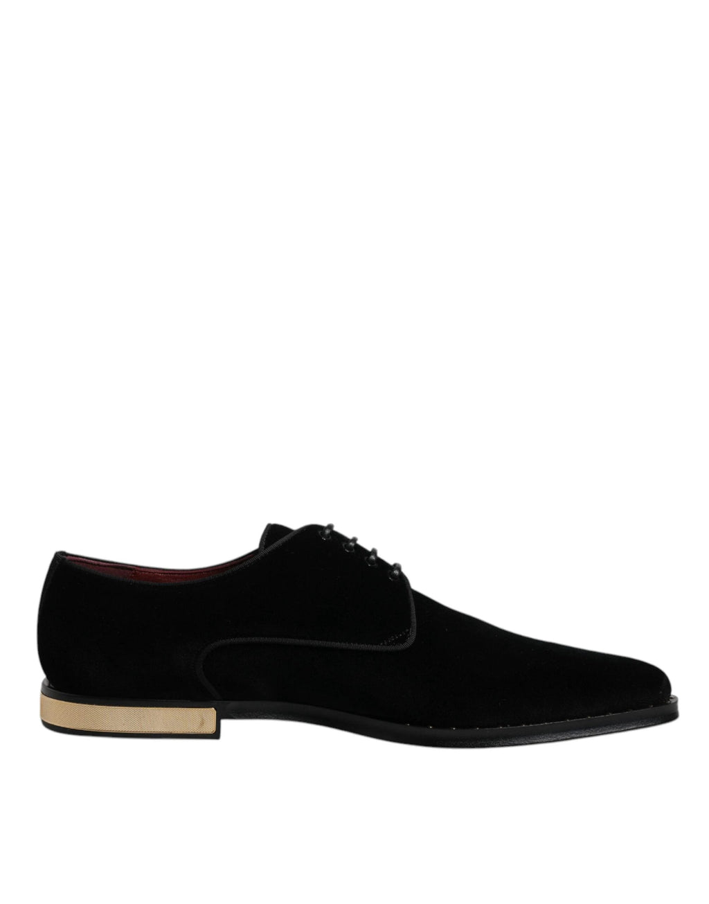 Dolce & Gabbana Black Velvet Cotton Lace Up Derby Shoes by Dolce & Gabbana