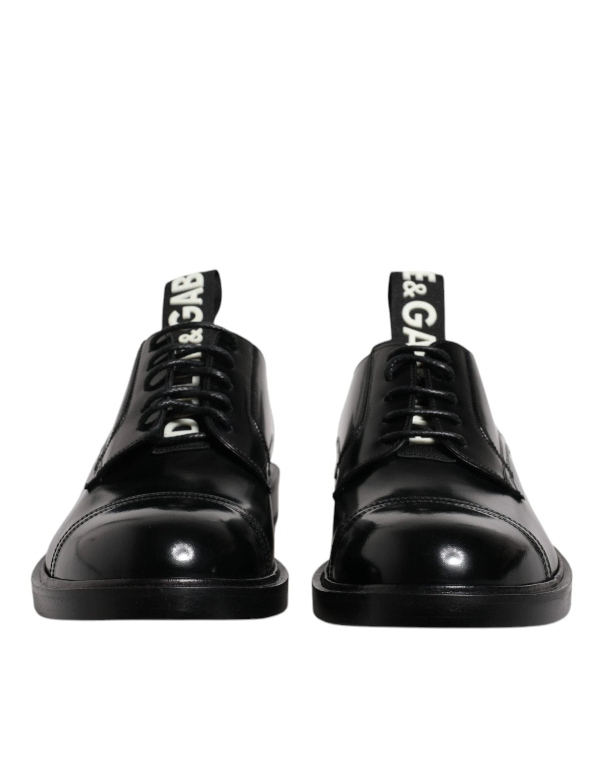 Dolce & Gabbana Black Patent Leather Derby Lace Up Formal Dress Shoes by Dolce & Gabbana