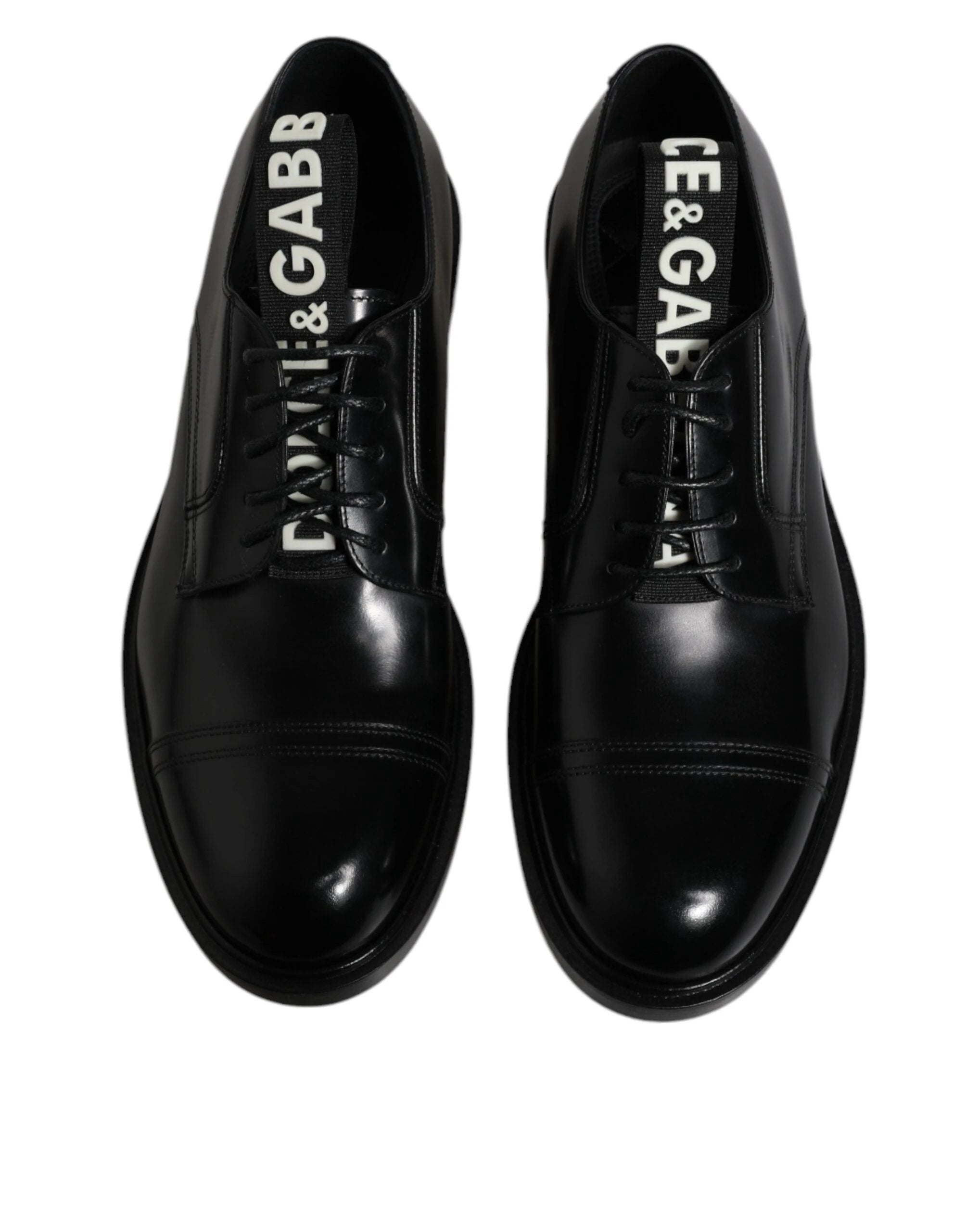Dolce & Gabbana Black Patent Leather Derby Lace Up Formal Dress Shoes by Dolce & Gabbana