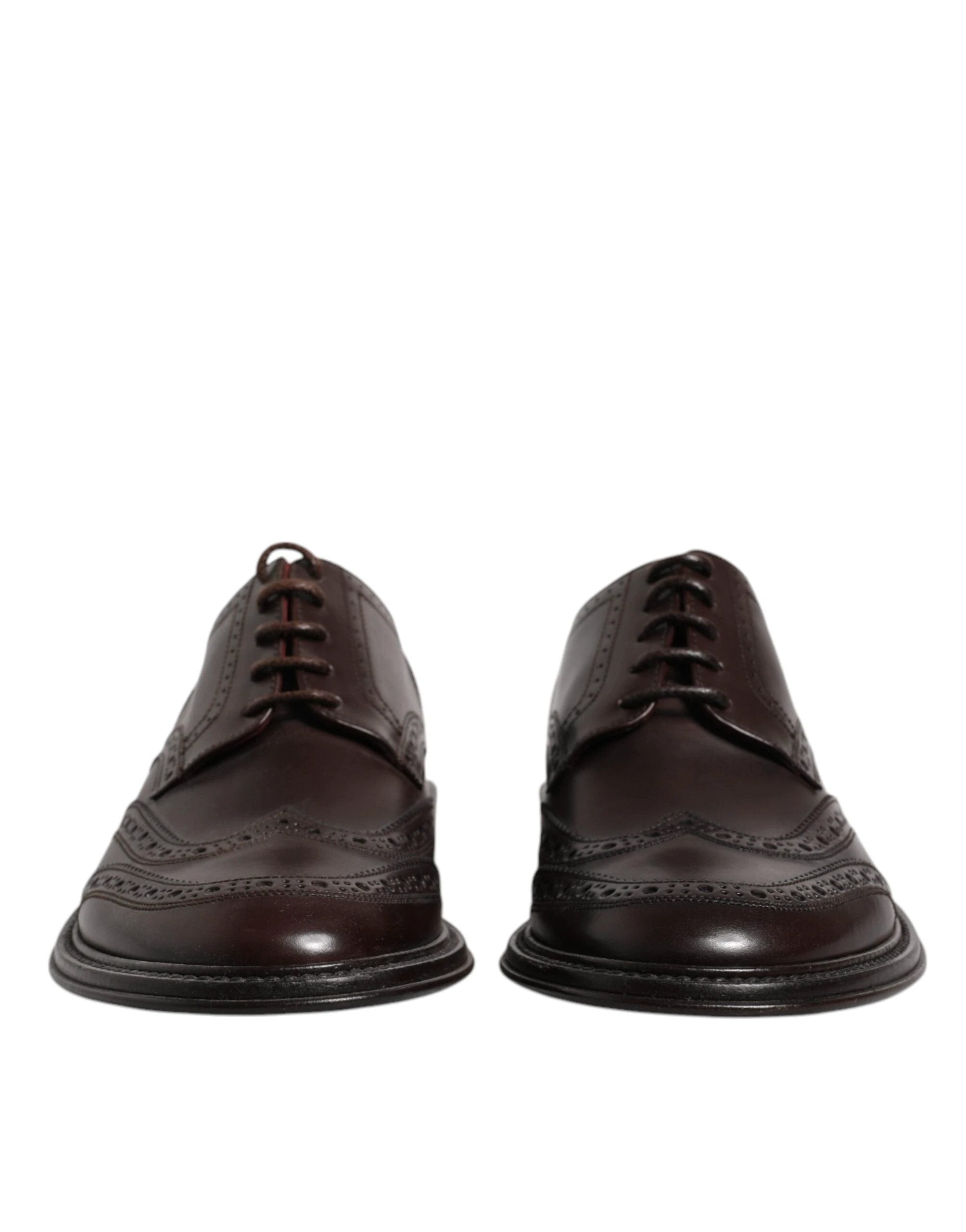 Dolce & Gabbana Brown Leather Derby Wingtip Lace Up Formal Dress Shoes by Dolce & Gabbana