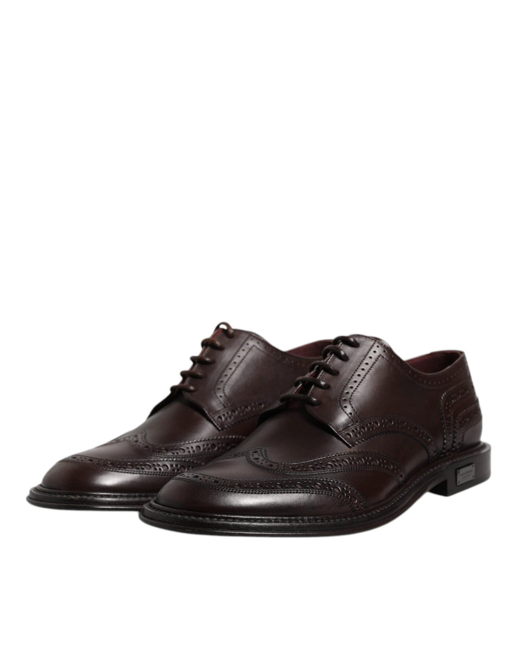 Dolce & Gabbana Brown Leather Derby Wingtip Lace Up Formal Dress Shoes by Dolce & Gabbana