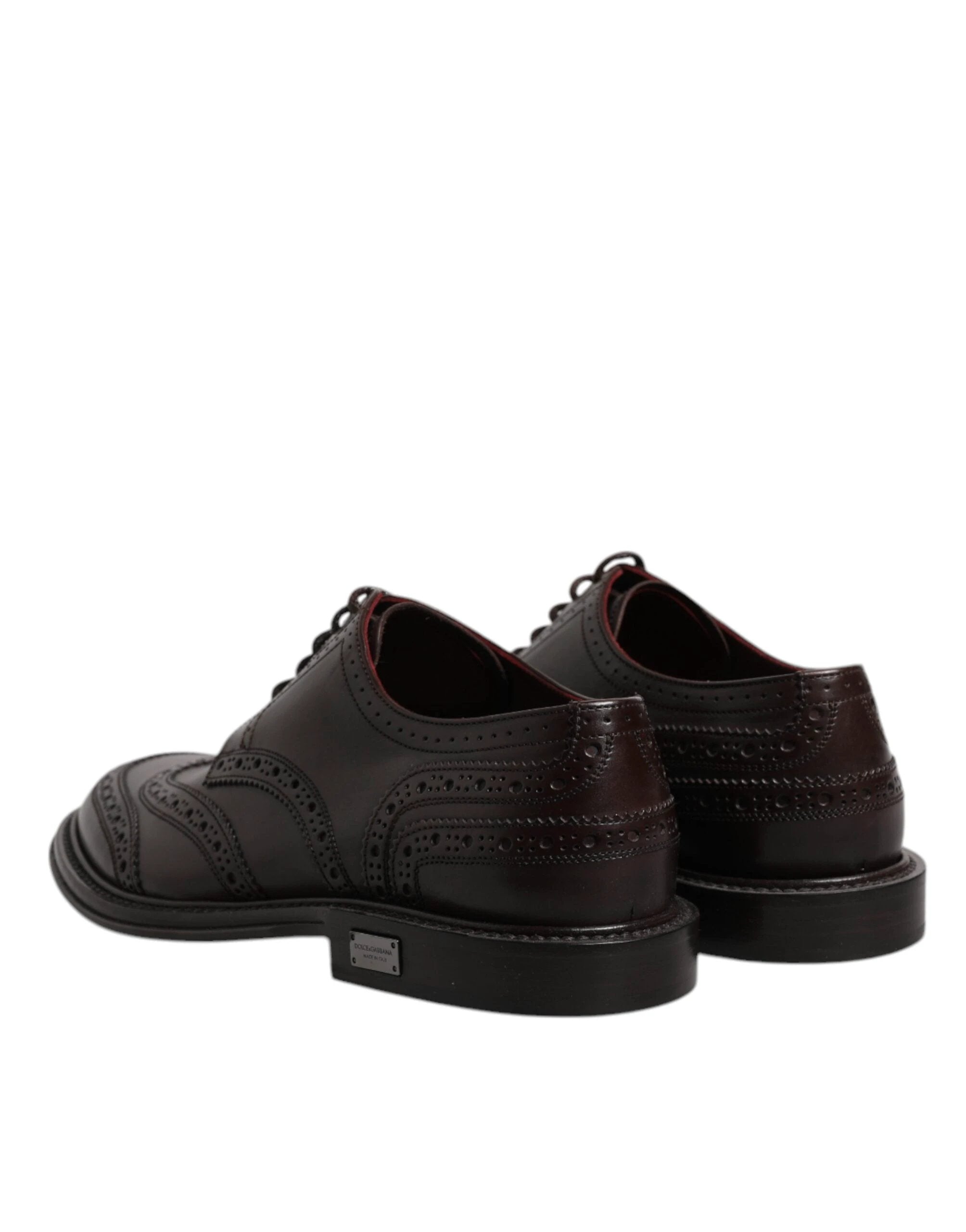 Dolce & Gabbana Brown Leather Derby Wingtip Lace Up Formal Dress Shoes by Dolce & Gabbana