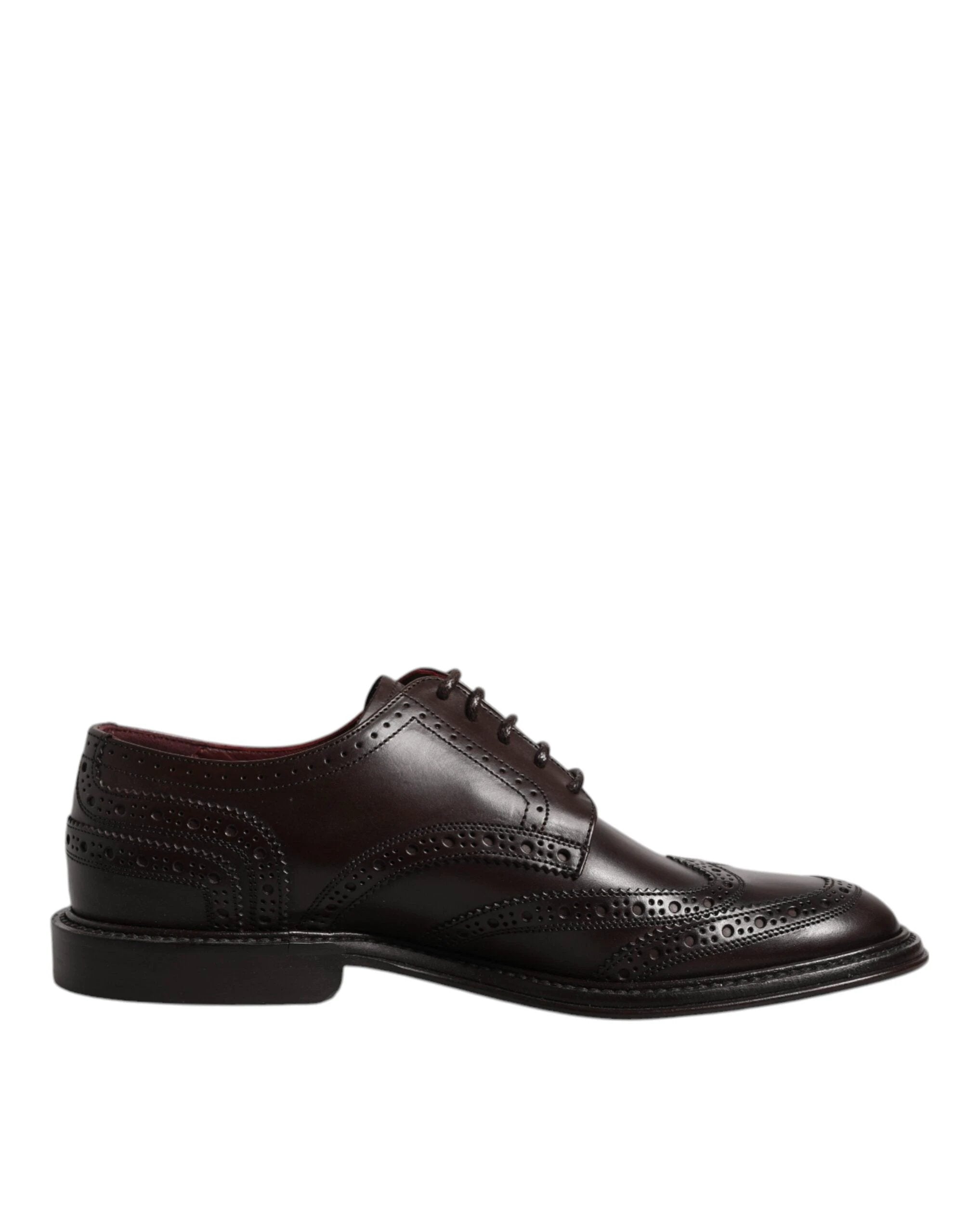 Dolce & Gabbana Brown Leather Derby Wingtip Lace Up Formal Dress Shoes by Dolce & Gabbana