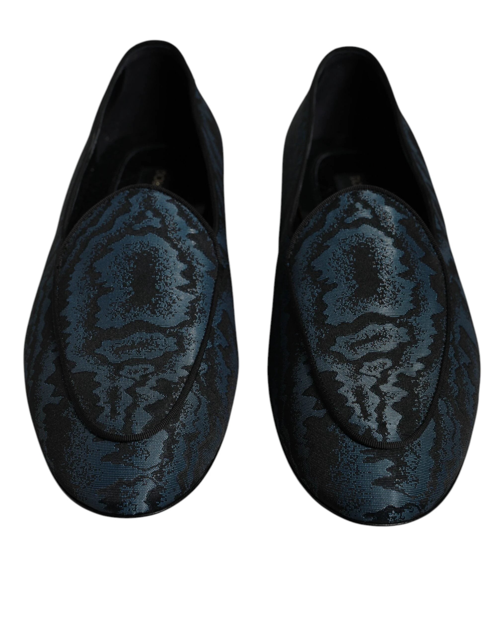 Dolce & Gabbana Blue Black Flats Men Loafers Dress Shoes by Dolce & Gabbana