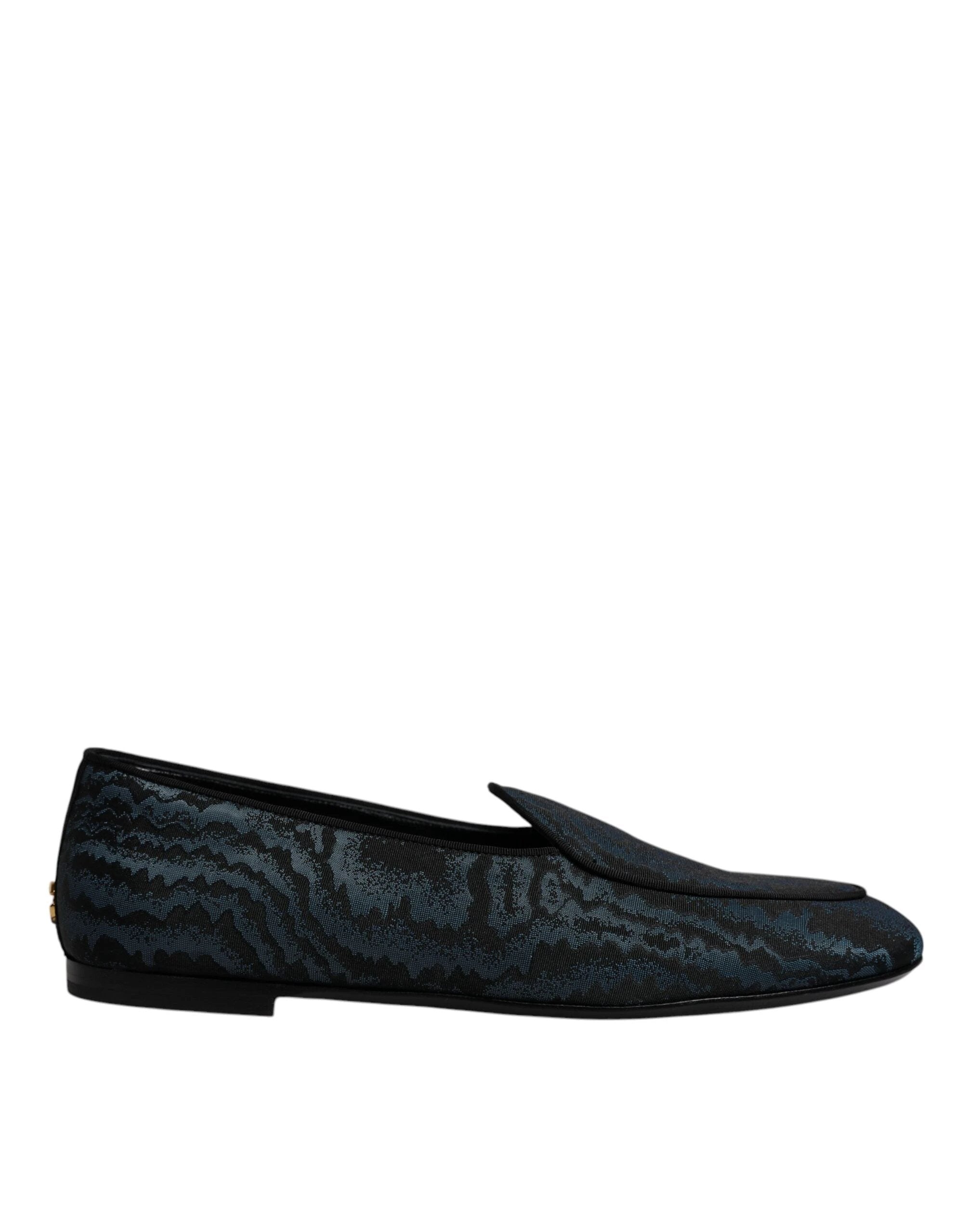 Dolce & Gabbana Blue Black Flats Men Loafers Dress Shoes by Dolce & Gabbana