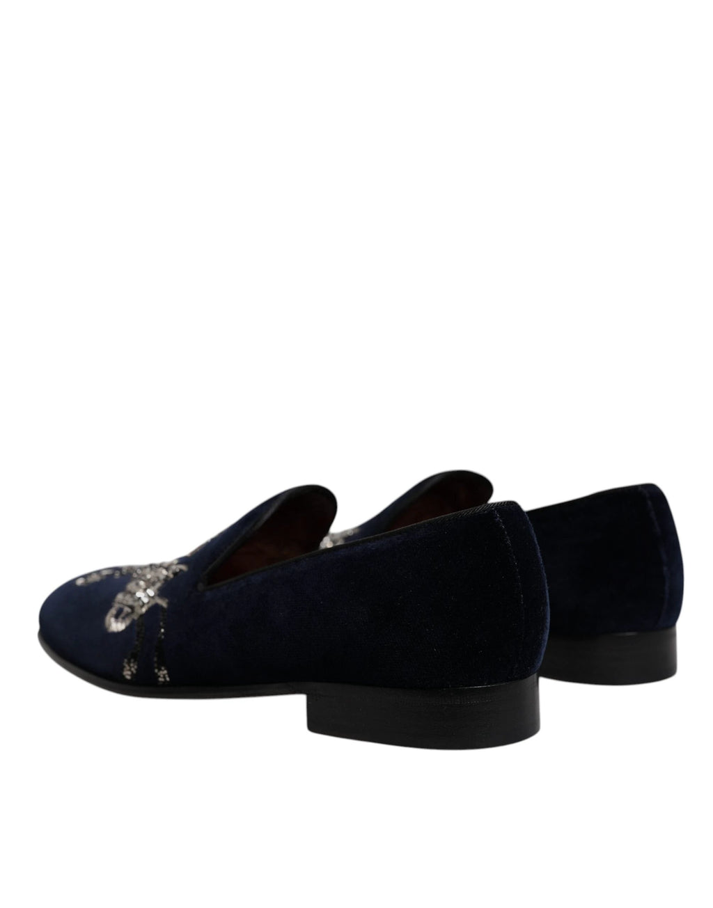Dolce & Gabbana Black Velvet Floral Gun Loafers Dress Shoes by Dolce & Gabbana