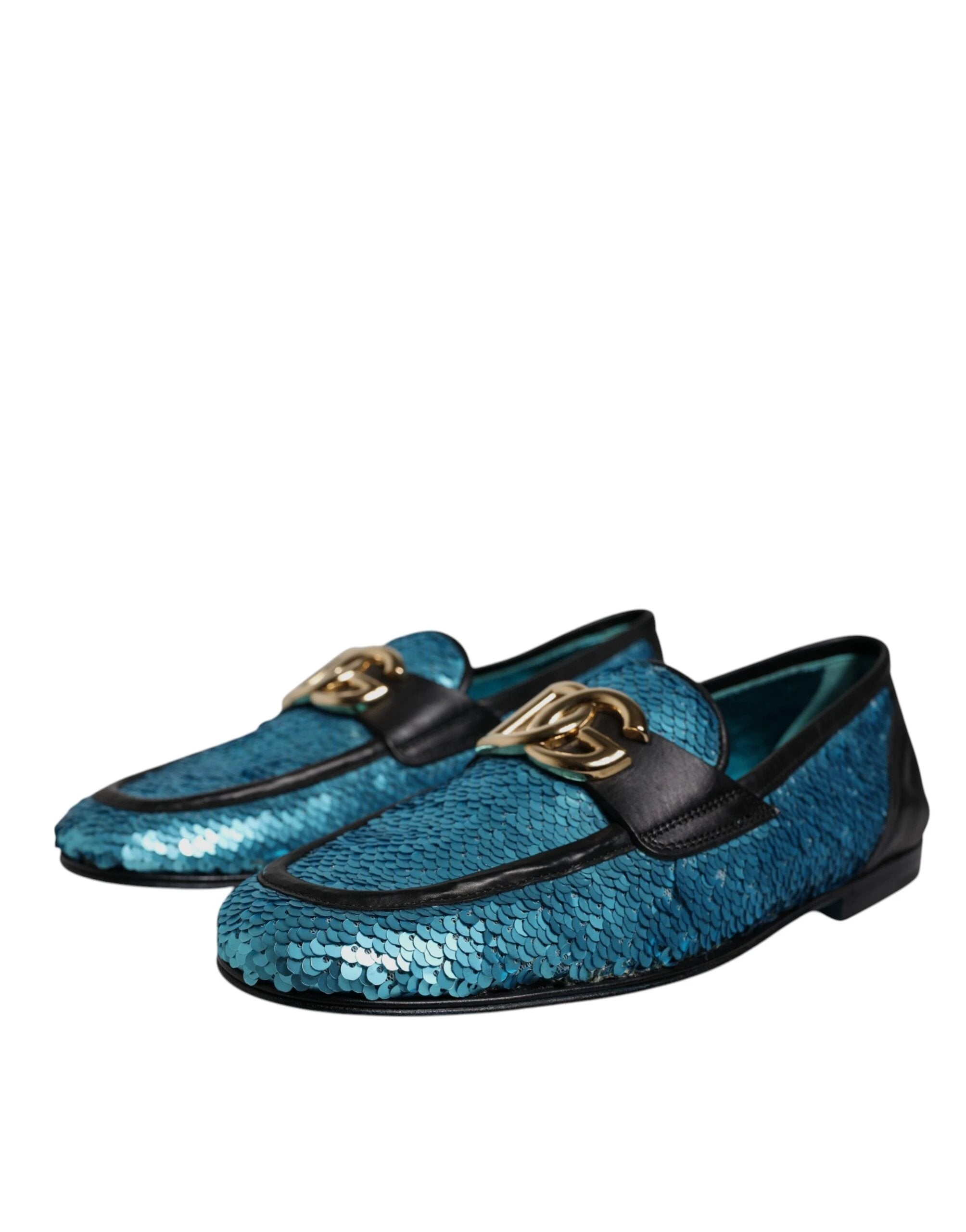 Dolce & Gabbana Blue Sequined Loafers Formal Dress Shoes by Dolce & Gabbana