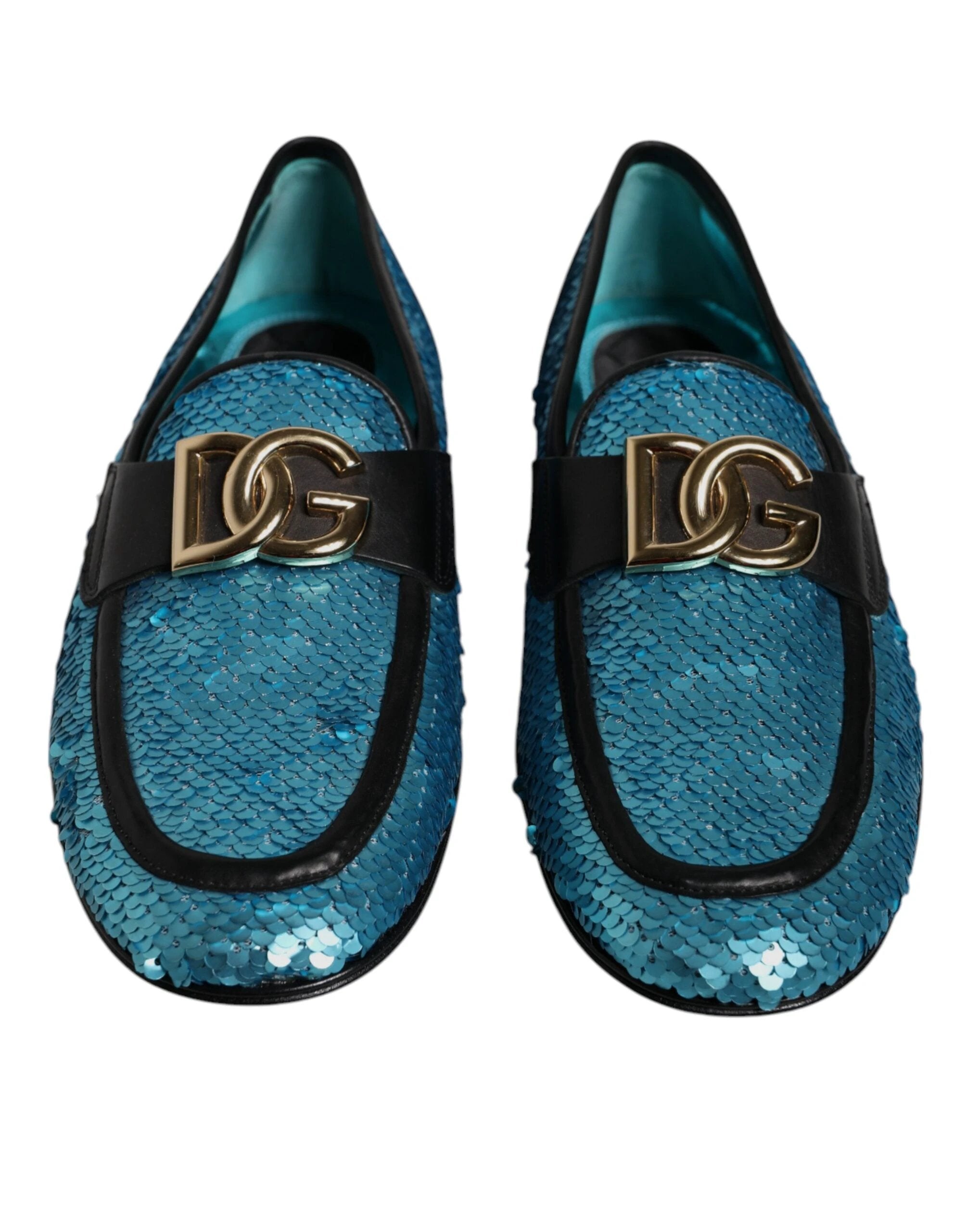 Dolce & Gabbana Blue Sequined Loafers Formal Dress Shoes by Dolce & Gabbana