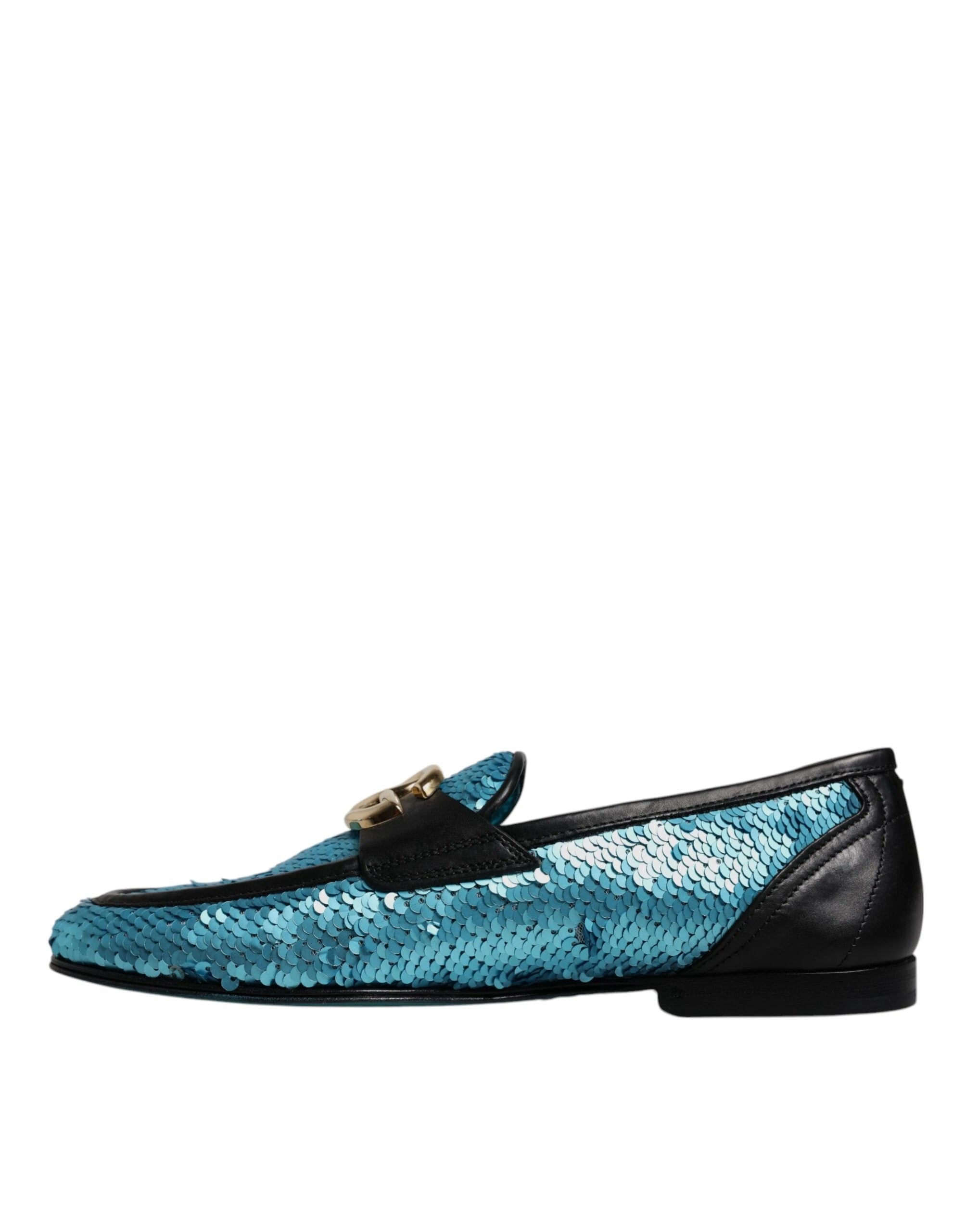 Dolce & Gabbana Blue Sequined Loafers Formal Dress Shoes by Dolce & Gabbana