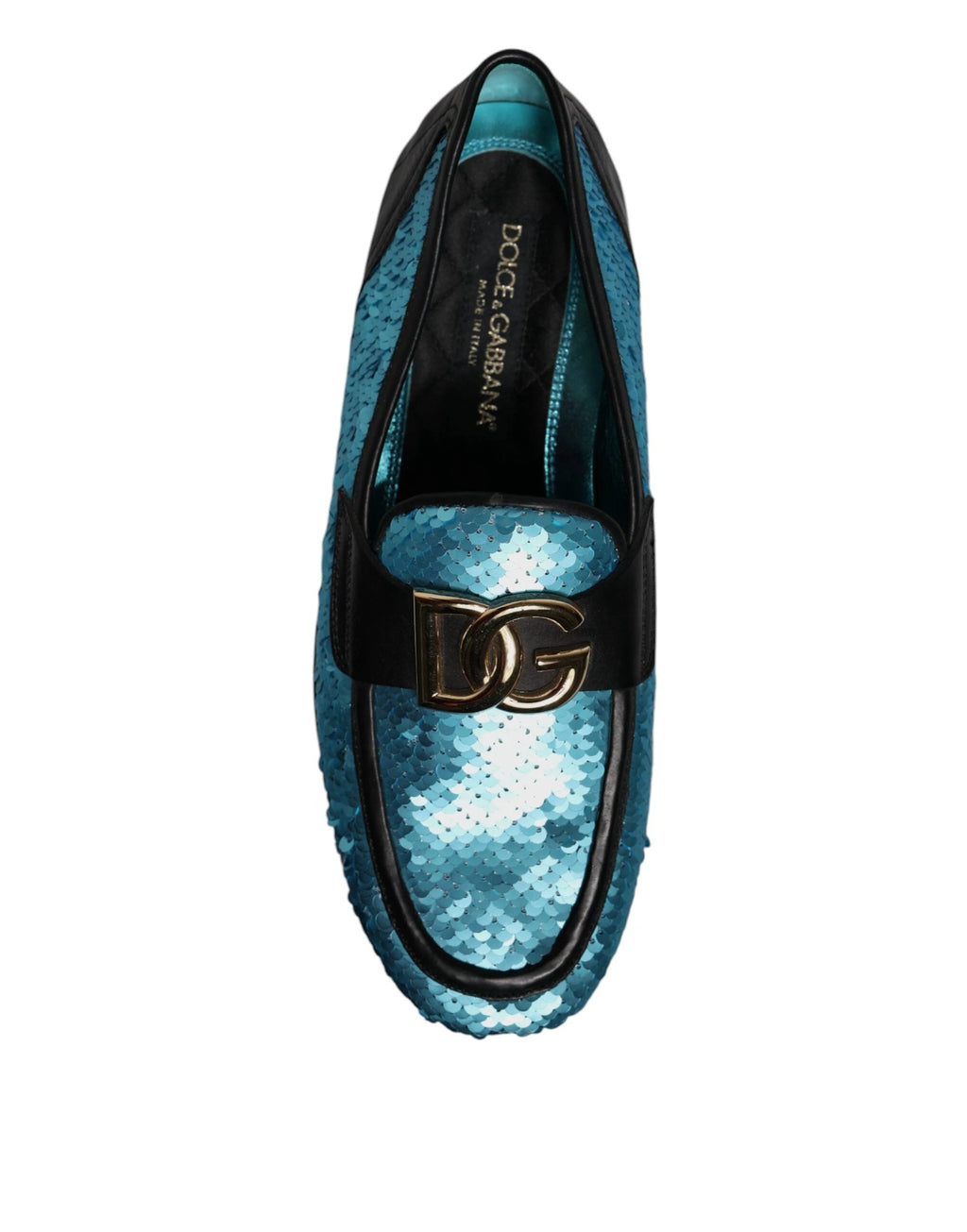 Dolce & Gabbana Blue Sequined Loafers Formal Dress Shoes by Dolce & Gabbana