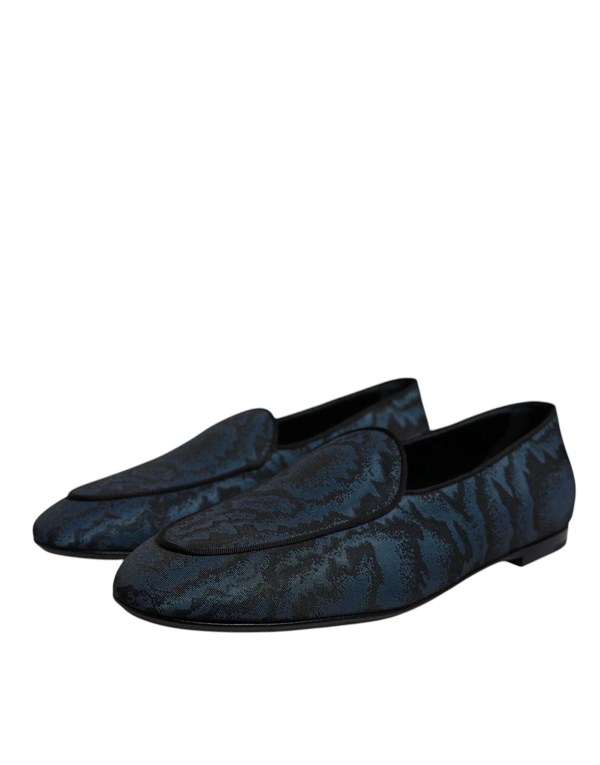 Dolce & Gabbana Blue Black Flats Men Loafers Dress Shoes by Dolce & Gabbana