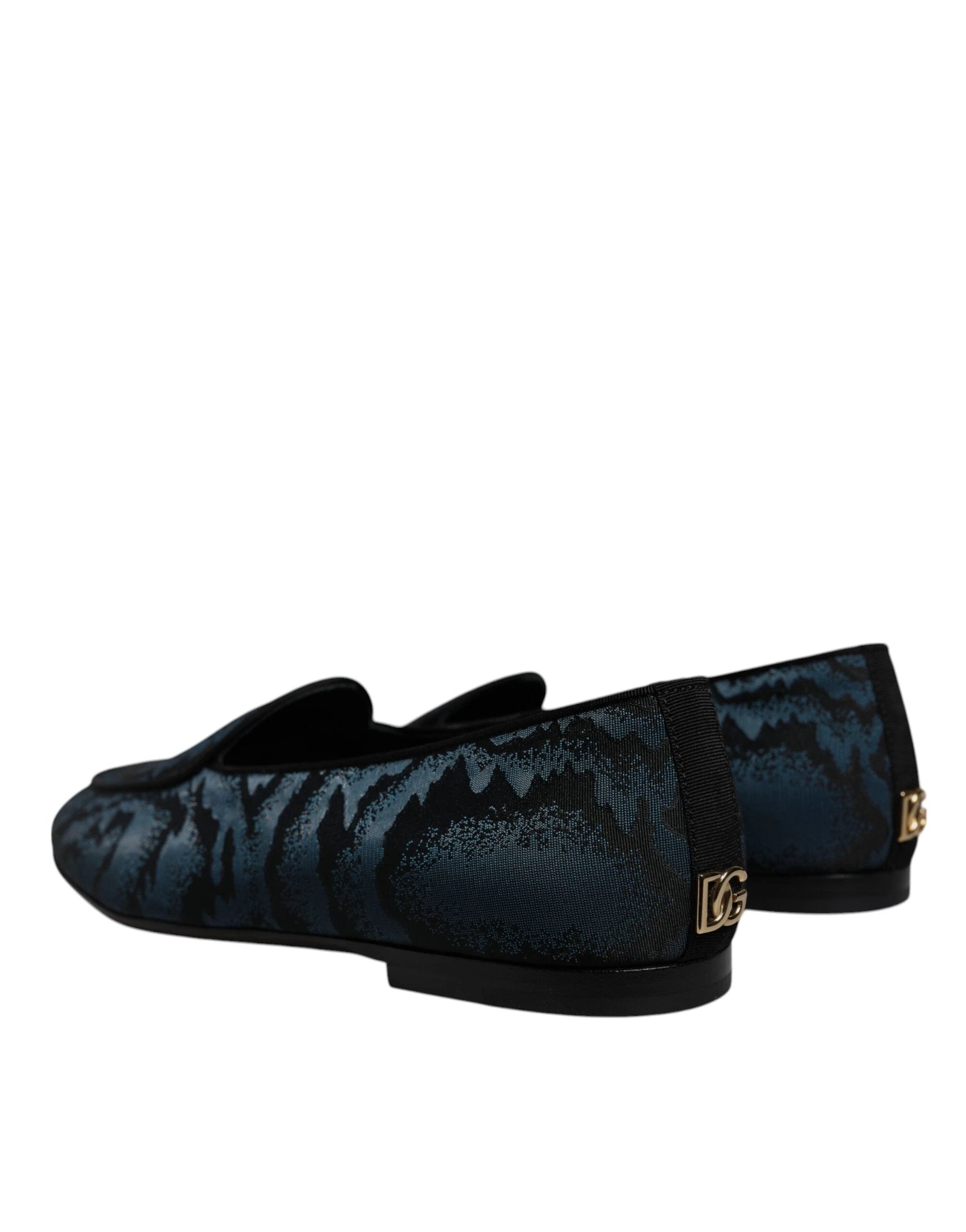 Dolce & Gabbana Blue Black Flats Men Loafers Dress Shoes by Dolce & Gabbana