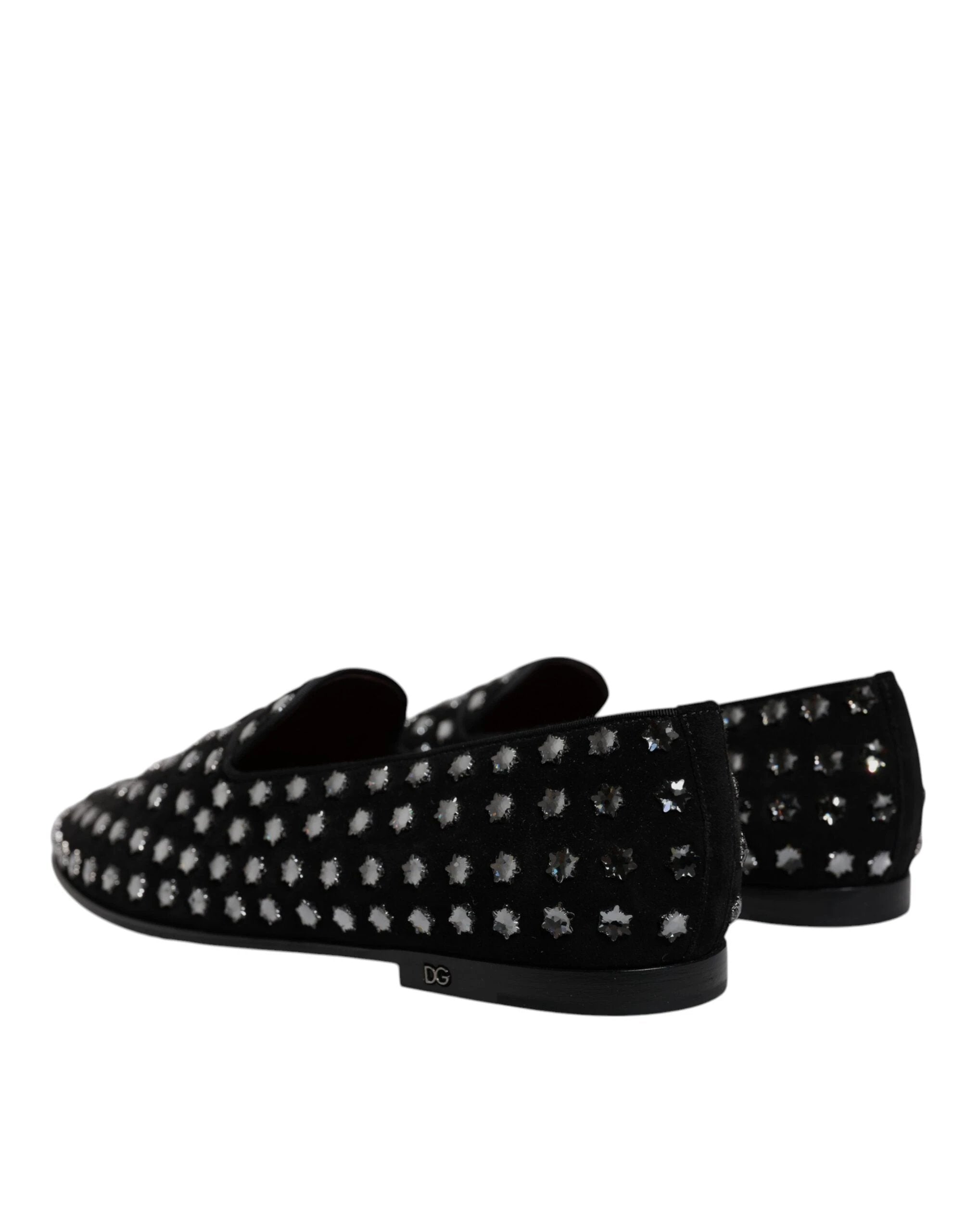 Dolce & Gabbana Black Crystal Embellished Loafers Dress Shoes by Dolce & Gabbana