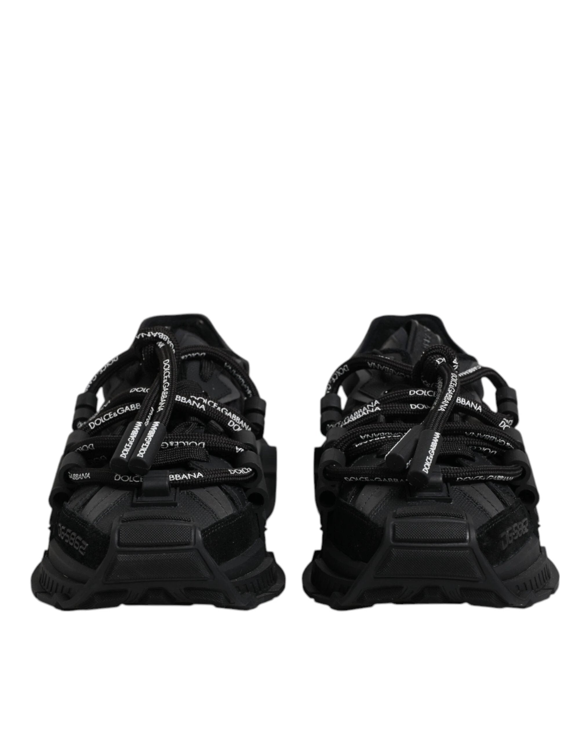 Dolce & Gabbana Black Low Top Space Lace Up Sneakers Shoes by Dolce & Gabbana