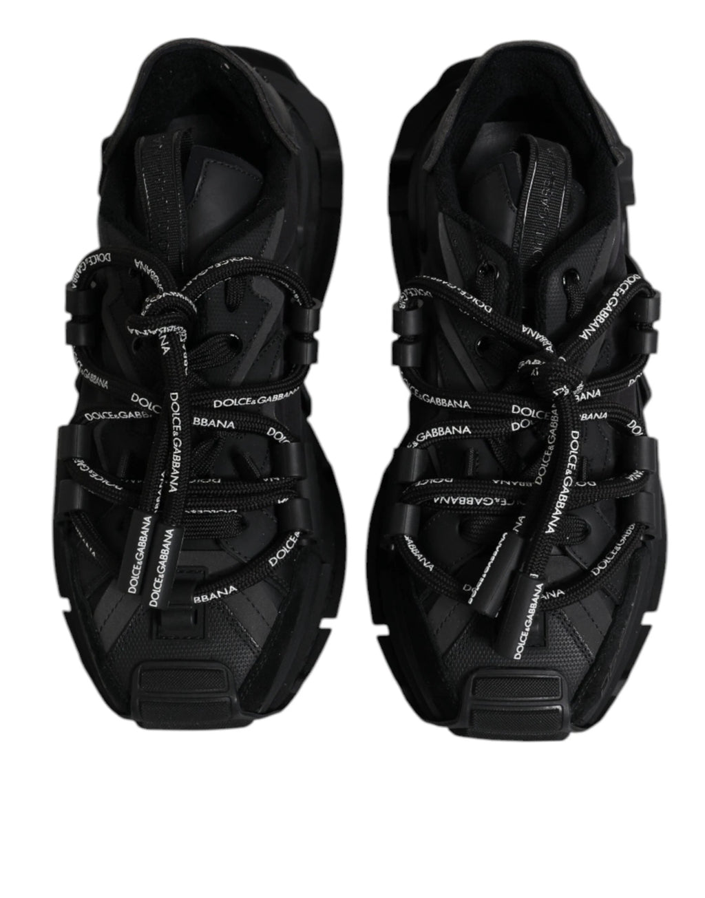 Dolce & Gabbana Black Low Top Space Lace Up Sneakers Shoes by Dolce & Gabbana