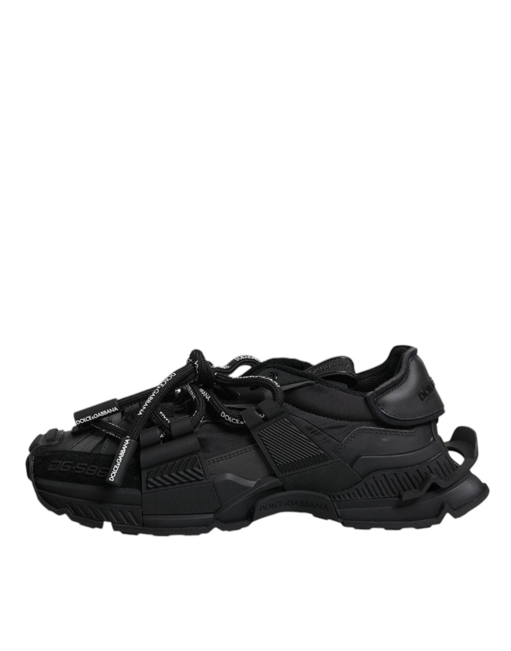 Dolce & Gabbana Black Low Top Space Lace Up Sneakers Shoes by Dolce & Gabbana